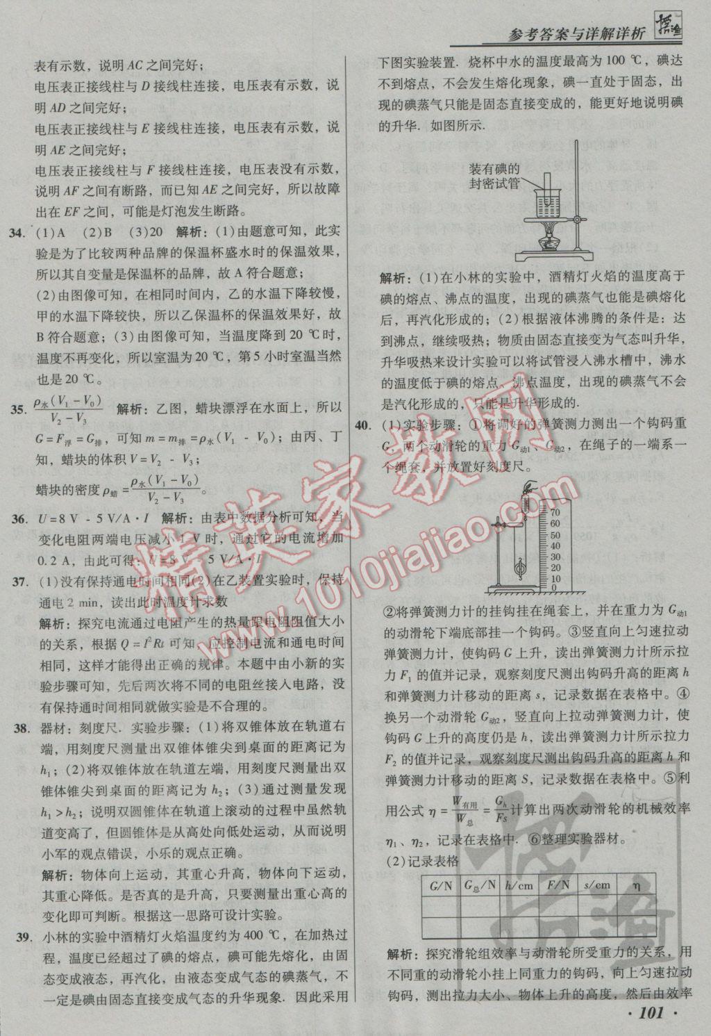 2017年授之以漁中考模擬試題匯編物理北京專(zhuān)版 參考答案第101頁(yè)