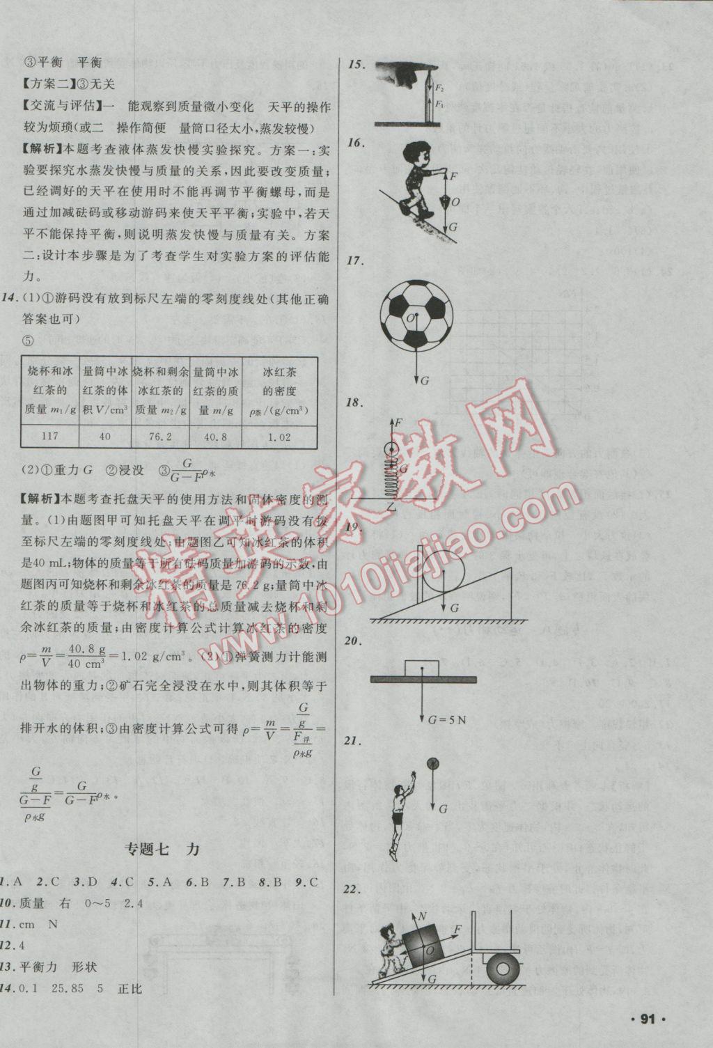 2017年中考必備考點分類卷物理 參考答案第6頁