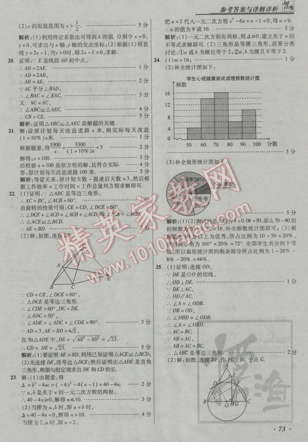 2017年授之以漁中考模擬試題匯編數(shù)學(xué)北京專版 參考答案第72頁