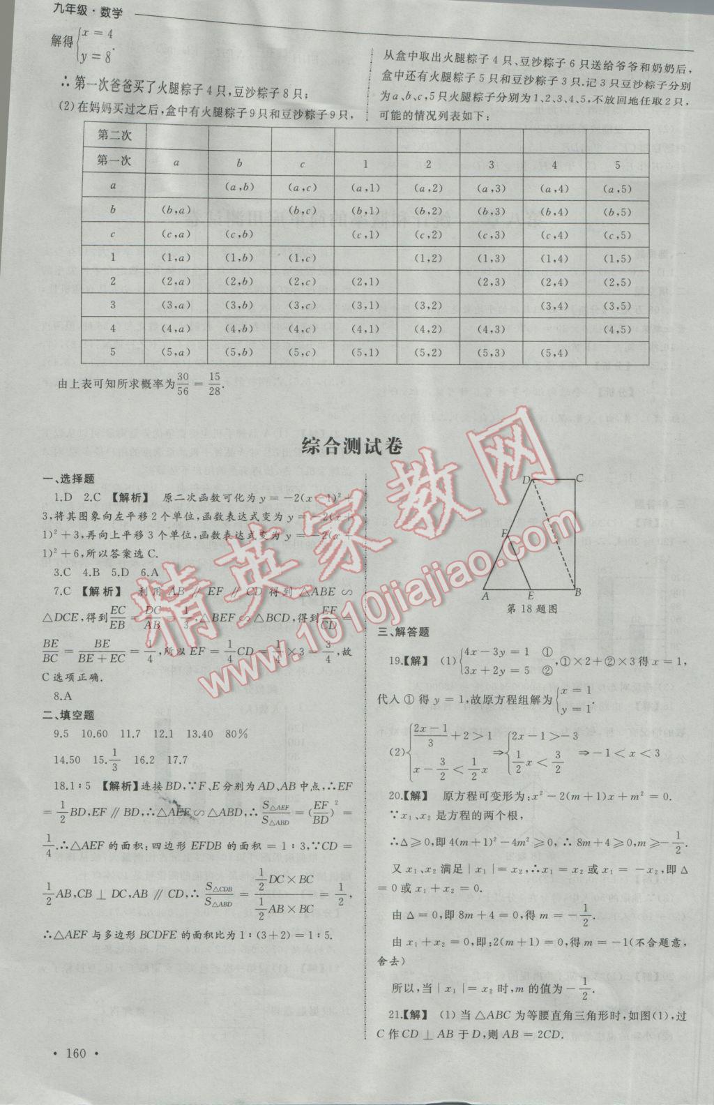 2017年為了燦爛的明天同步訓(xùn)練與拓展九年級(jí)數(shù)學(xué)下冊(cè)蘇科版 參考答案第34頁(yè)