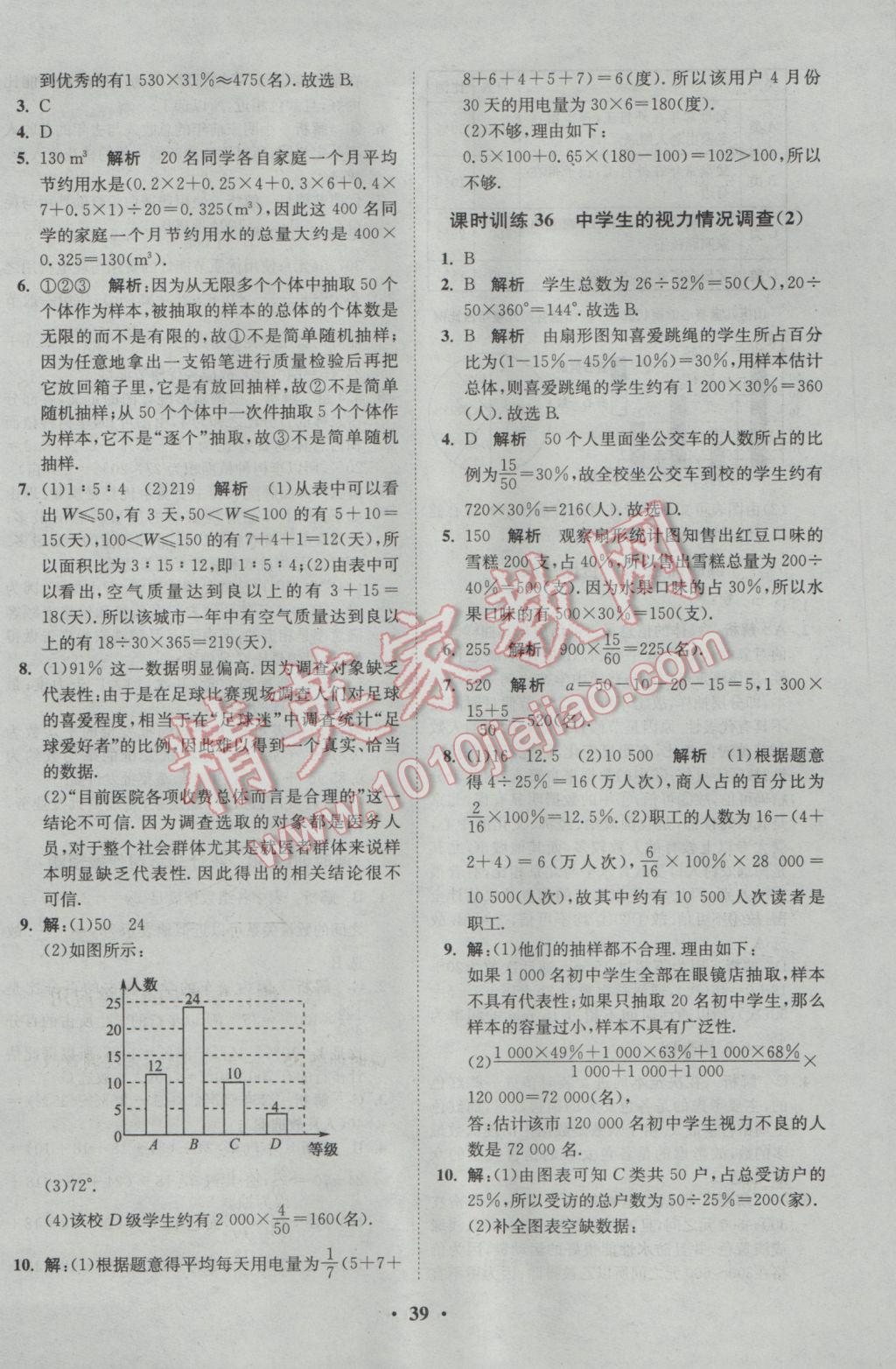 2017年初中數(shù)學(xué)小題狂做九年級(jí)下冊(cè)蘇科版基礎(chǔ)版 參考答案第39頁