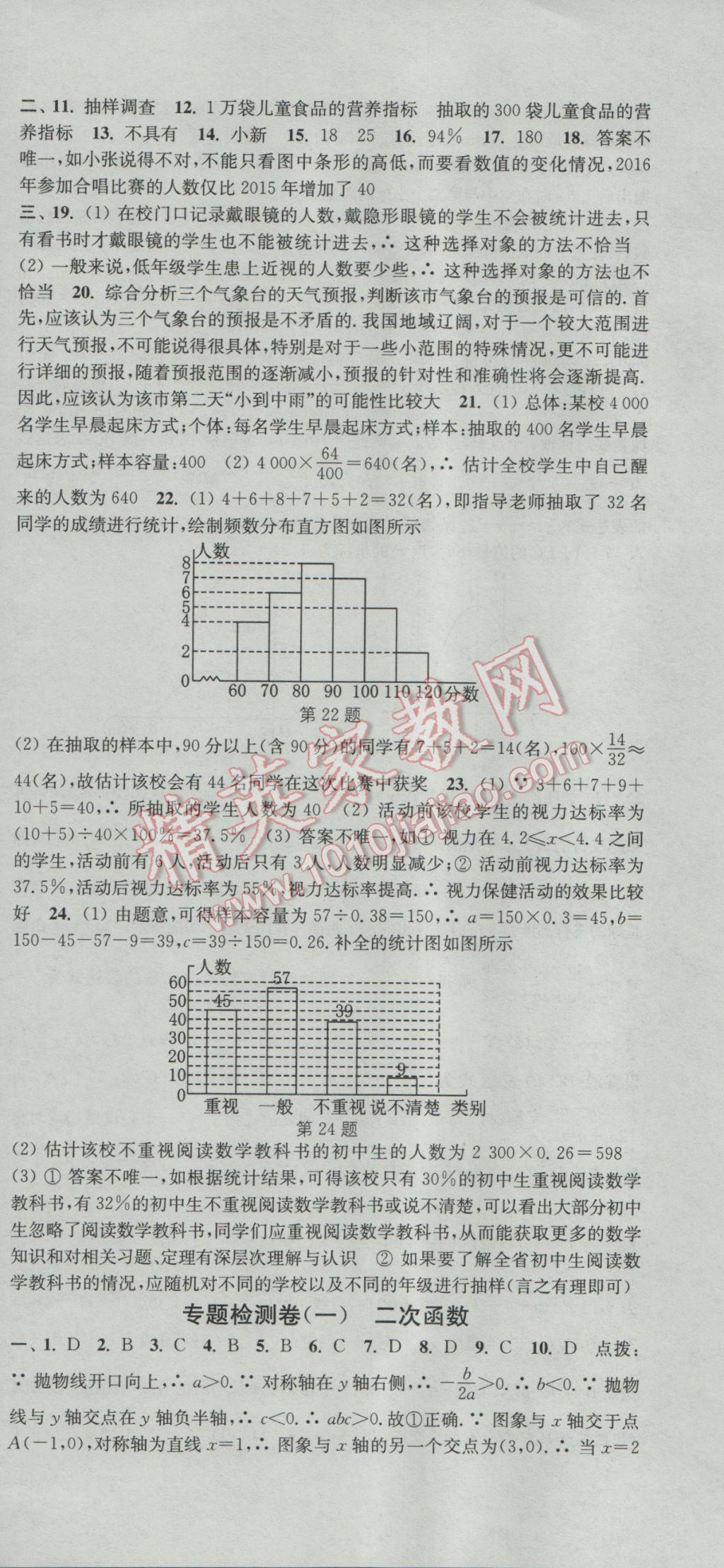 2017年通城學(xué)典活頁檢測九年級數(shù)學(xué)下冊華師大版 參考答案第18頁