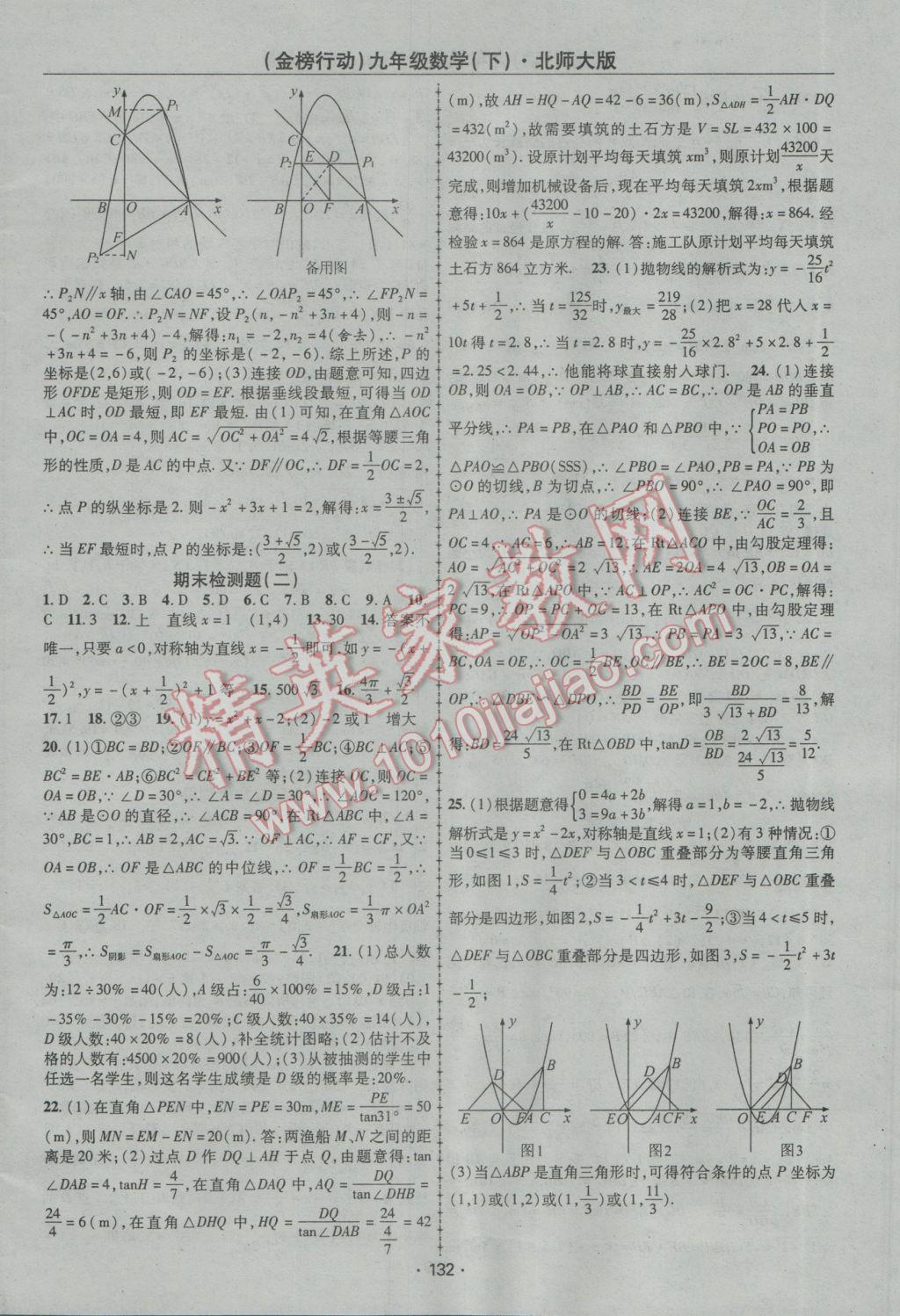 2017年金榜行動(dòng)課時(shí)導(dǎo)學(xué)案九年級(jí)數(shù)學(xué)下冊(cè)北師大版 參考答案第16頁