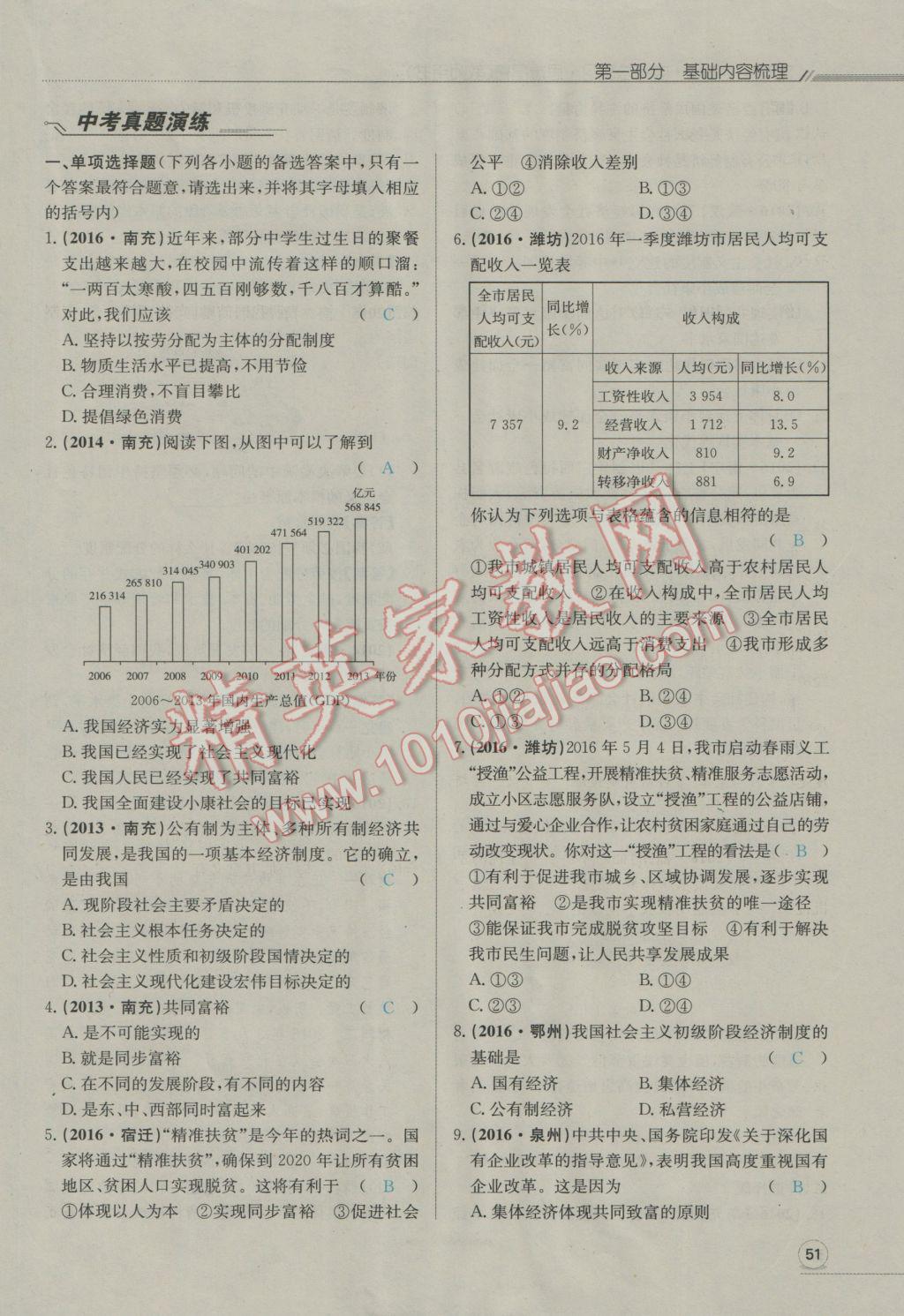 2017年走向中考考场南充中考中考总复习思想品德人教版 第一部分基础内容梳理第53页