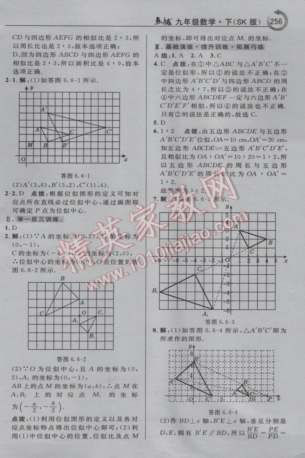 2017年特高級教師點撥九年級數(shù)學下冊蘇科版 參考答案第42頁