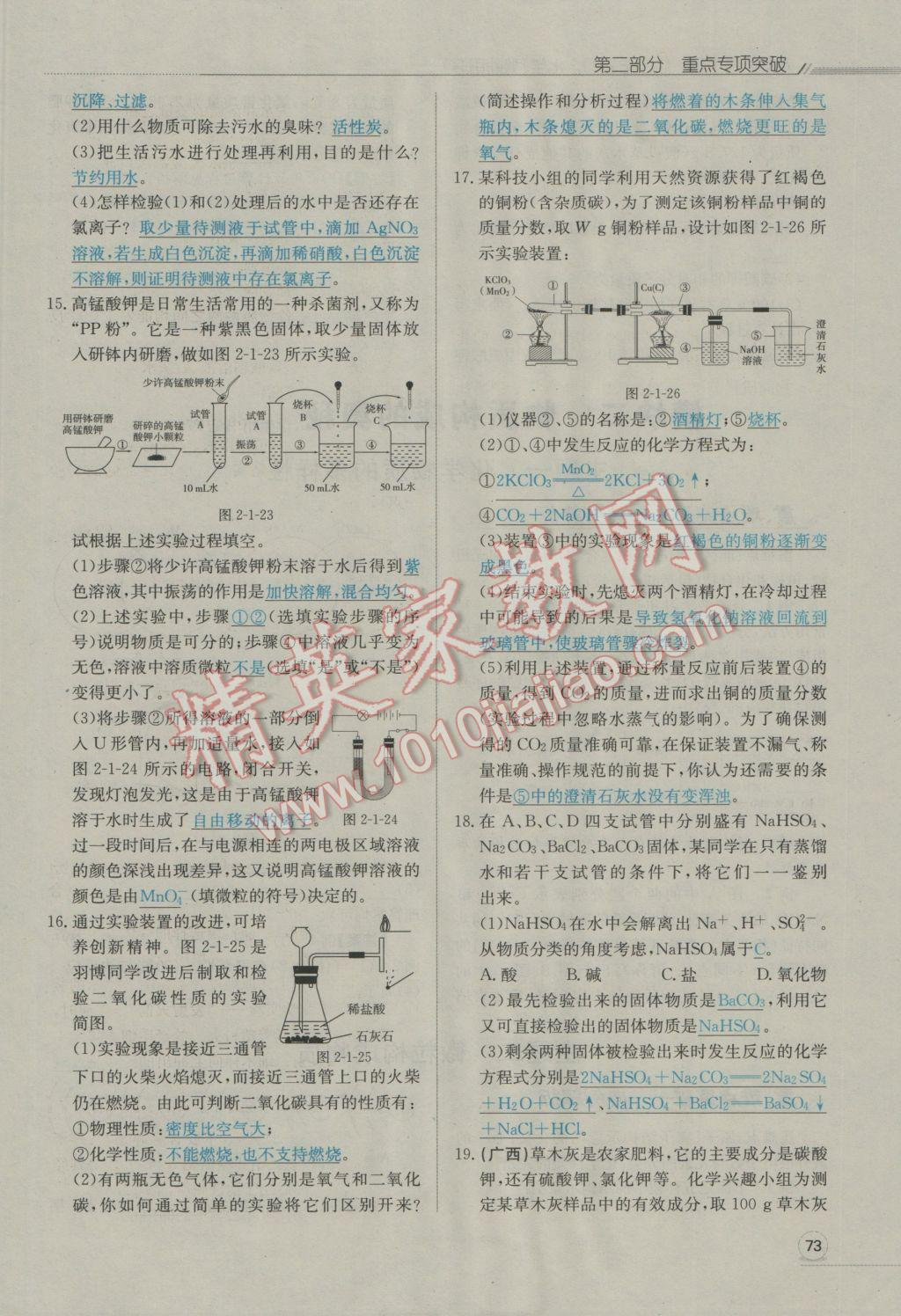 2017年走向中考考場(chǎng)南充中考中考總復(fù)習(xí)化學(xué)人教版 第二部分重點(diǎn)專項(xiàng)突破第129頁(yè)