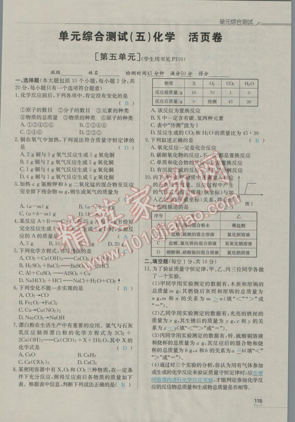 2017年走向中考考场南充中考中考总复习化学人教版 单元综合测试第25页