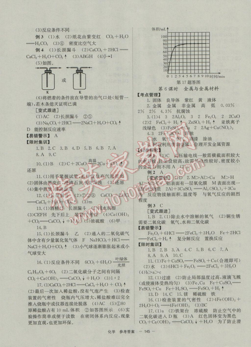 2017年全程奪冠中考突破化學(xué) 參考答案第3頁(yè)