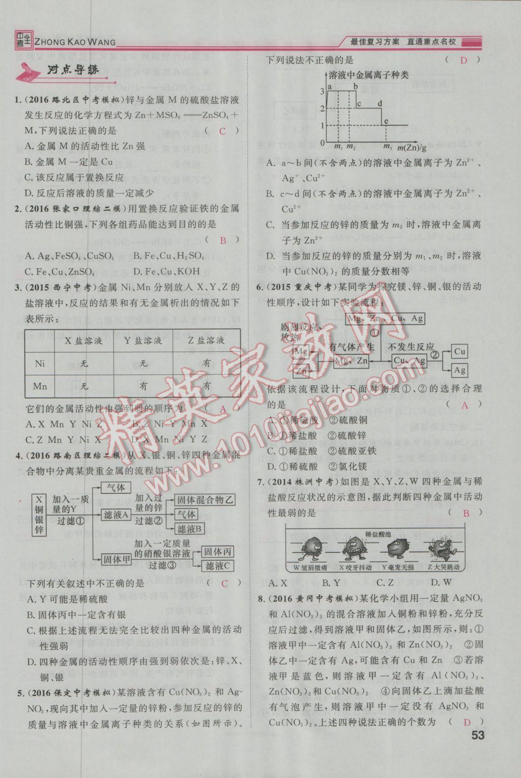 2017年鴻鵠志文化河北中考命題研究中考王化學(xué) 第一編教材知識梳理篇模塊一第130頁