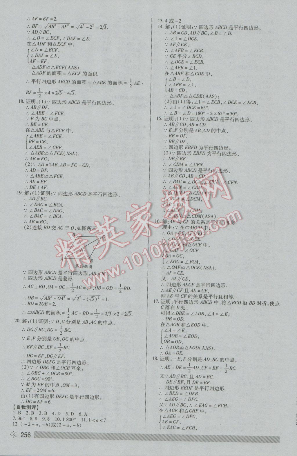 2017年中考初中总复习全程导航数学 参考答案第22页