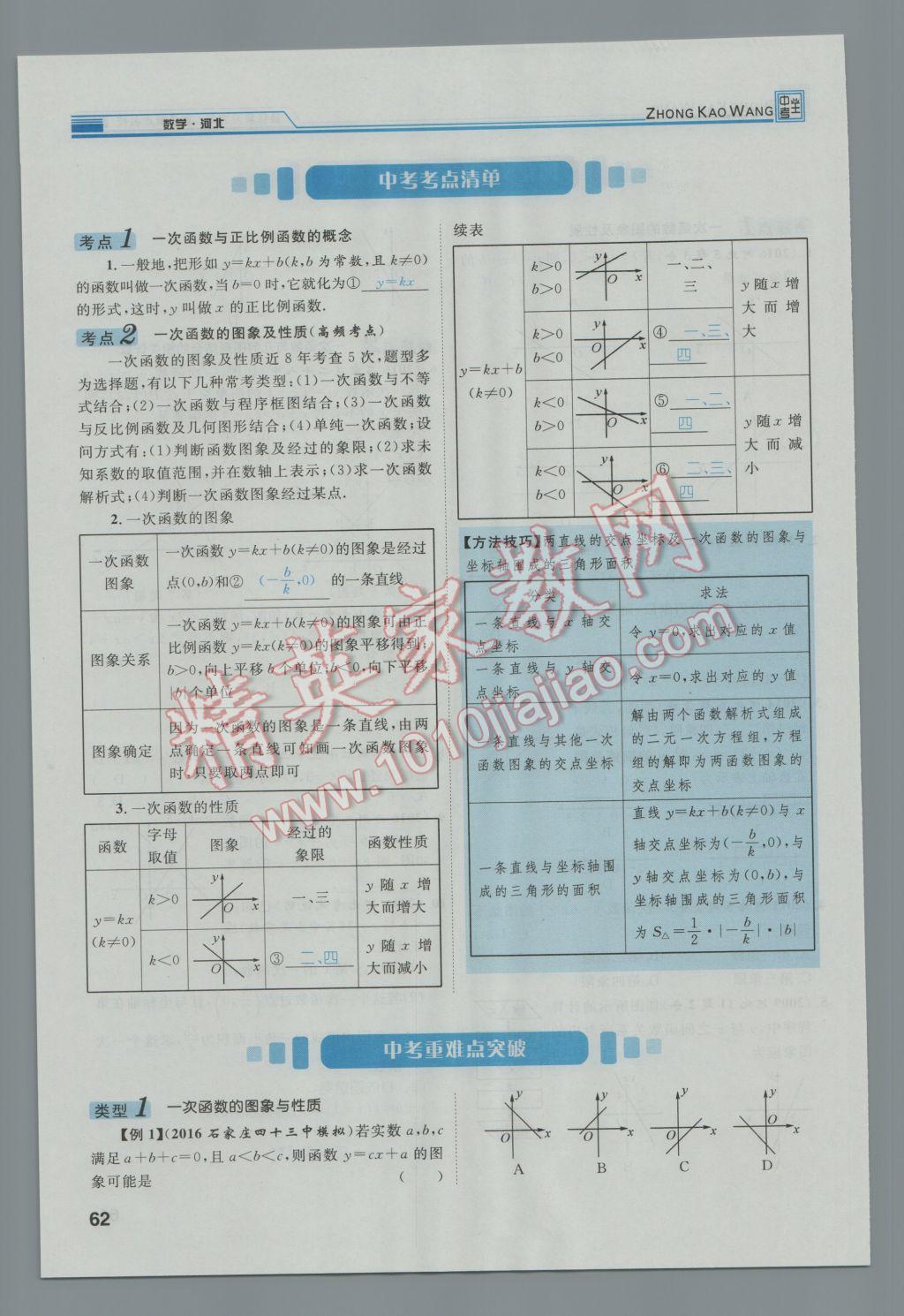 2017年鸿鹄志文化河北中考命题研究中考王数学 第一编教材知识梳理篇第三章第四章第99页