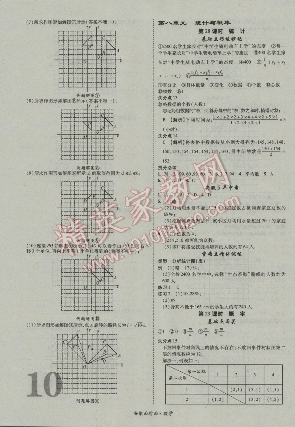 2017年安徽中考面對面數(shù)學(xué) 參考答案第10頁