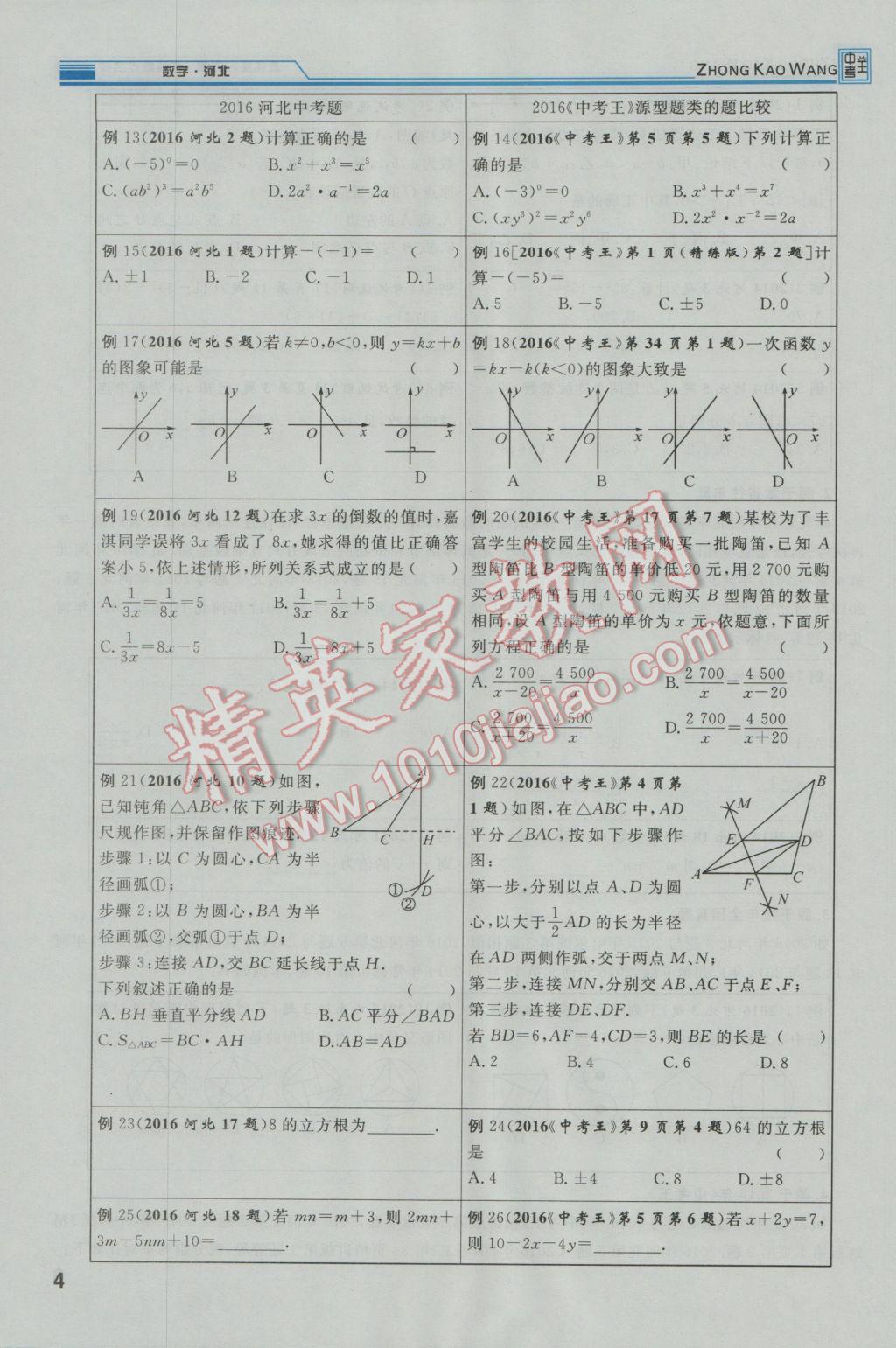 2017年鸿鹄志文化河北中考命题研究中考王数学 第一编教材知识梳理篇第一章第二章第6页