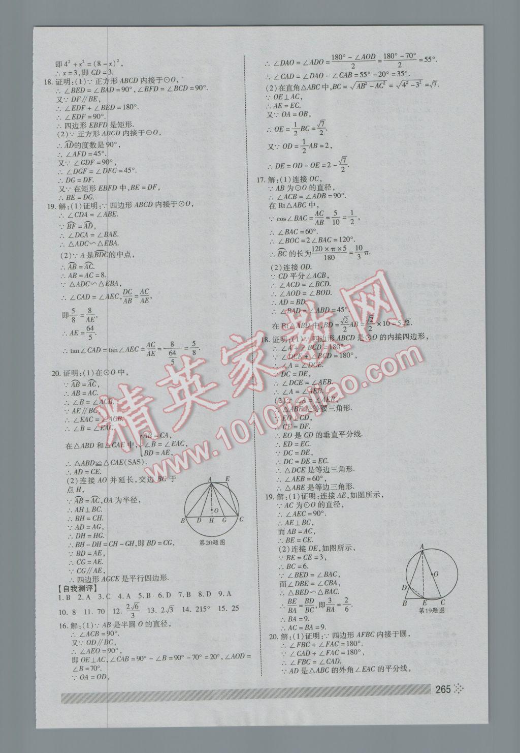 2017年中考初中总复习全程导航数学 参考答案第31页