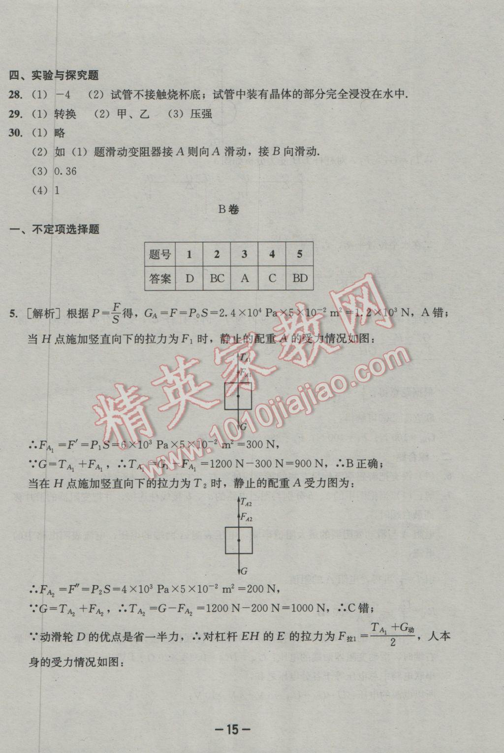 2017年成都備戰(zhàn)中考8加2物理 參考答案第15頁(yè)