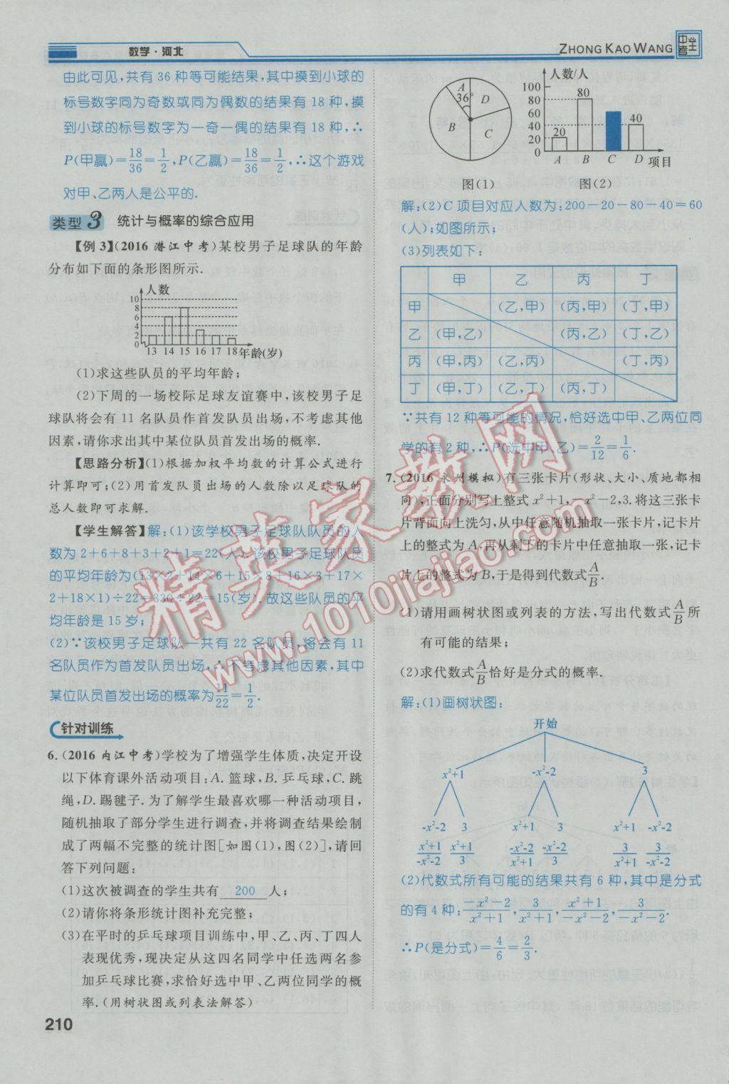 2017年鸿鹄志文化河北中考命题研究中考王数学 第二编中档题突破专项训练篇第254页