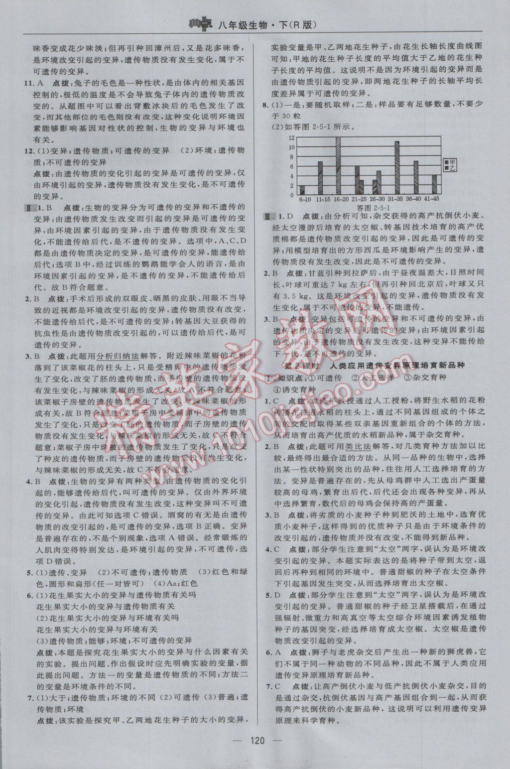 2017年綜合應(yīng)用創(chuàng)新題典中點(diǎn)八年級(jí)生物下冊(cè)人教版 參考答案第18頁