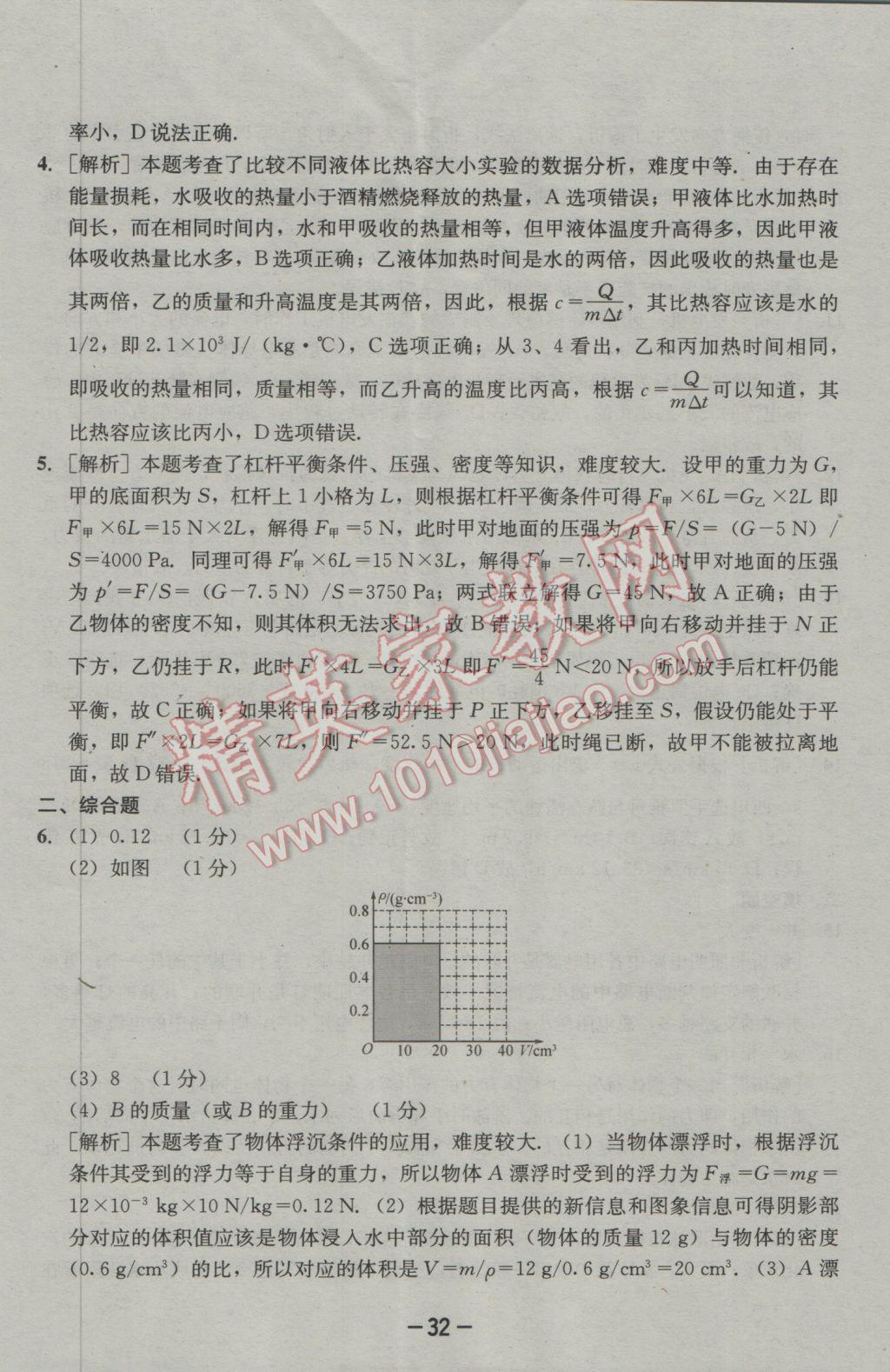 2017年成都備戰(zhàn)中考8加2物理 參考答案第32頁