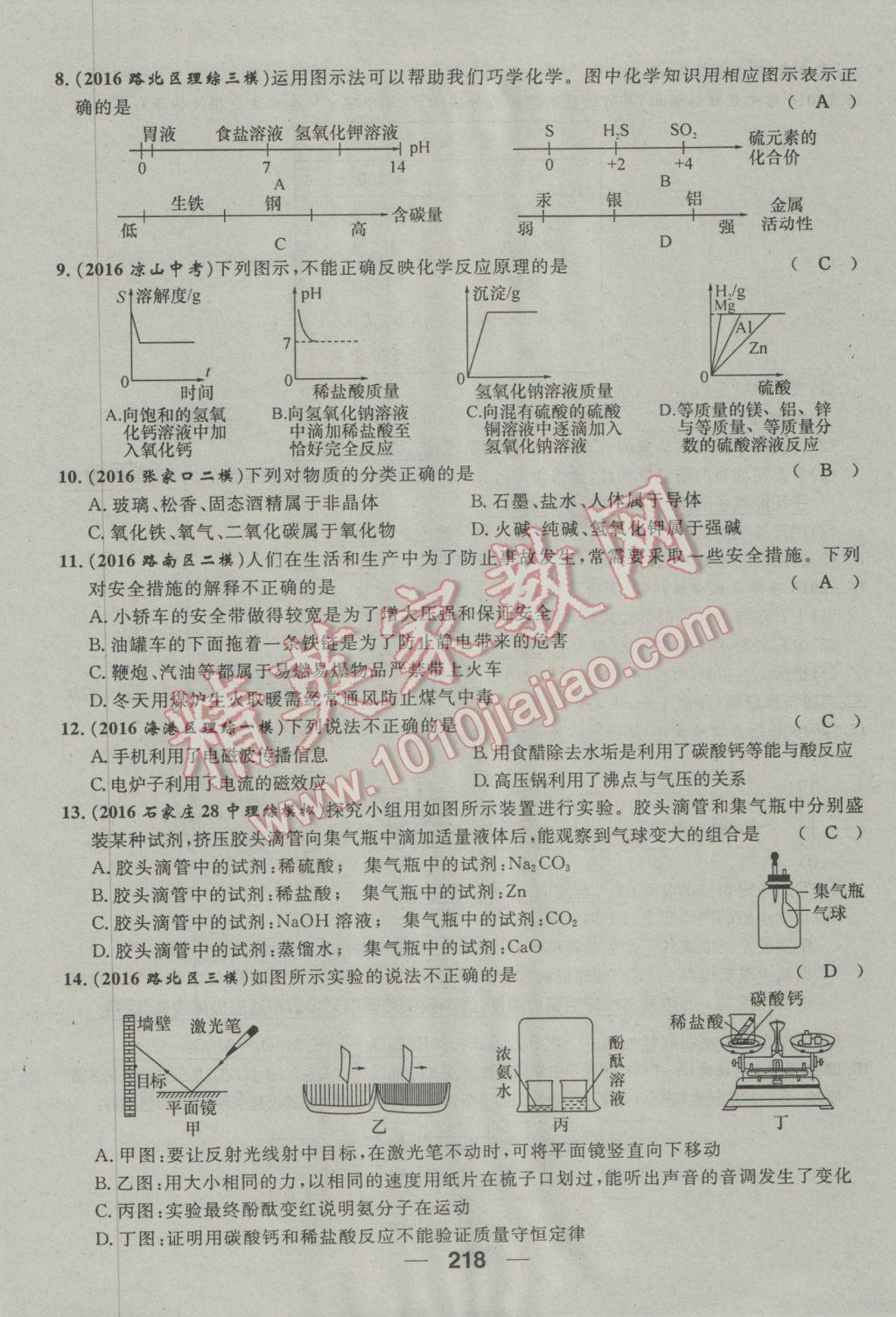 2017年鴻鵠志文化河北中考命題研究中考王化學(xué) 第三編活頁(yè)檢測(cè)卷第178頁(yè)