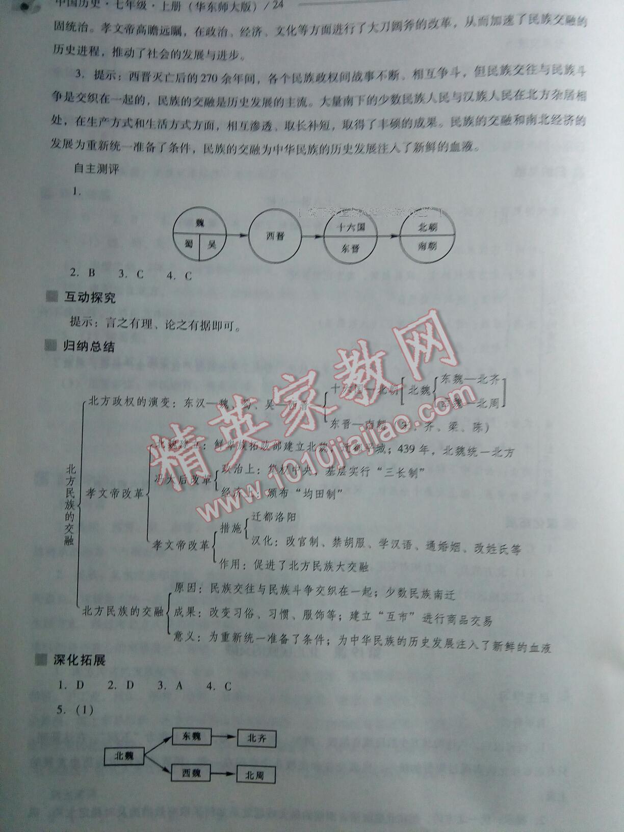 2016年新課程問題解決導(dǎo)學(xué)方案七年級中國歷史上冊華東師大版 第91頁