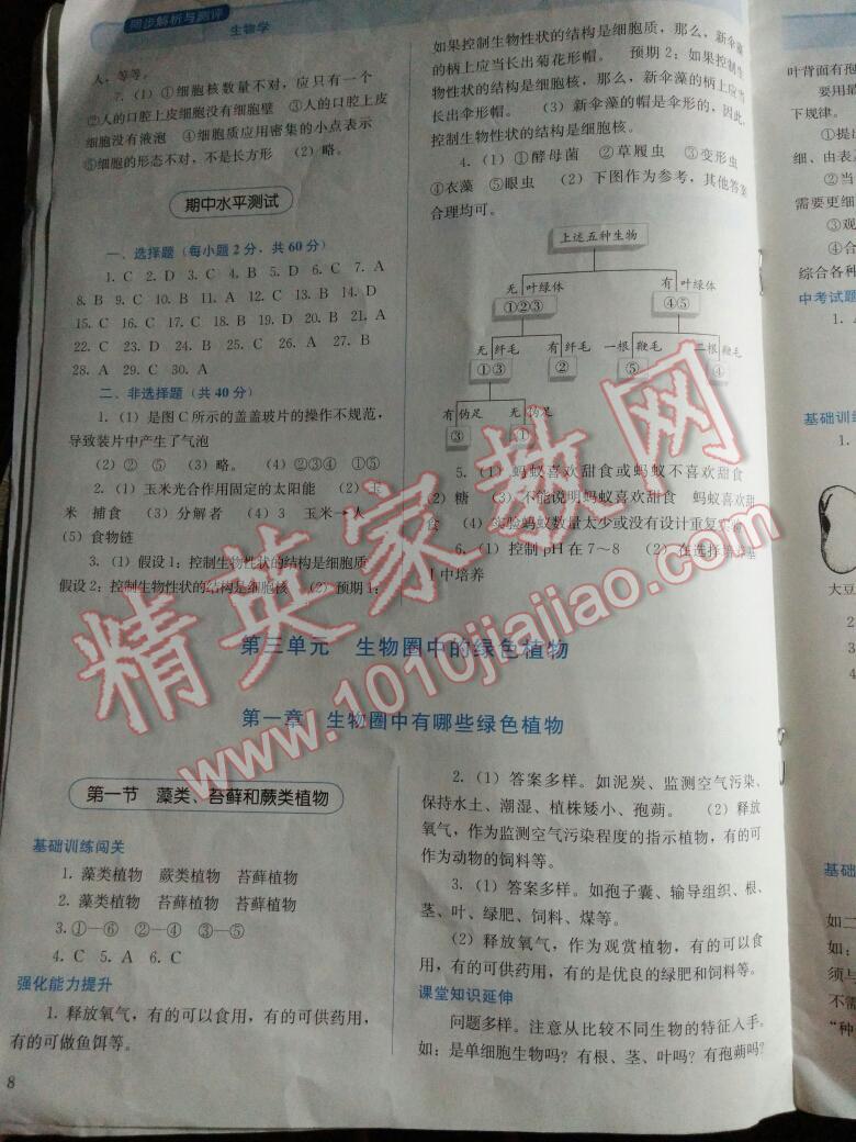 2016年人教金學(xué)典同步解析與測(cè)評(píng)七年級(jí)生物學(xué)上冊(cè)人教版河北專版 第23頁