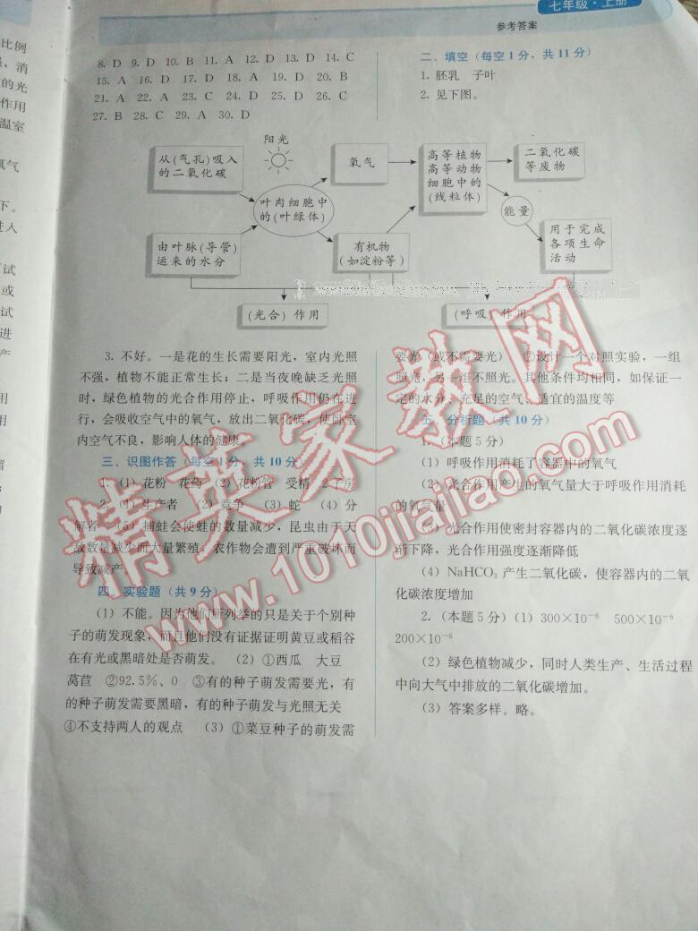 2016年人教金學典同步解析與測評七年級生物學上冊人教版河北專版 第30頁