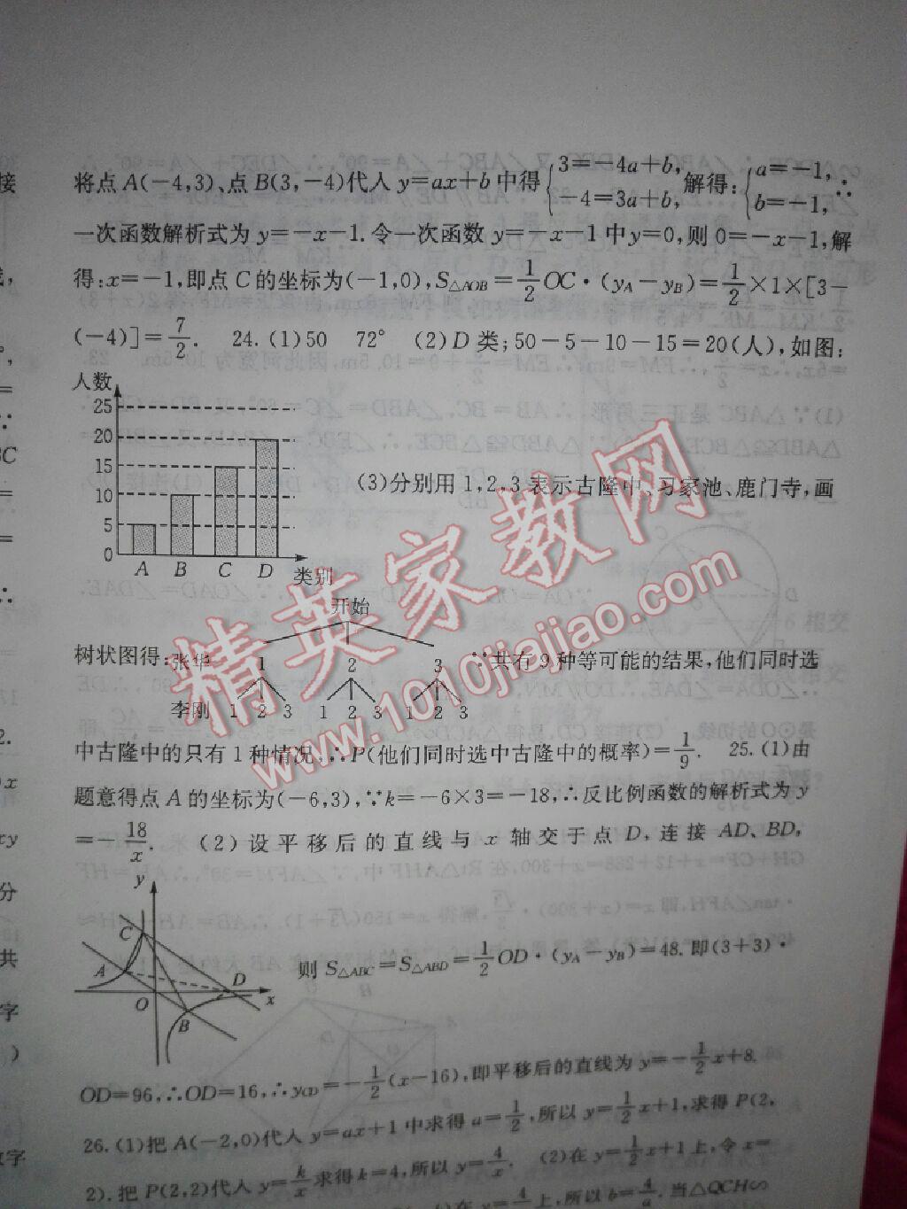 2017年課堂點睛九年級數學下冊人教版 第122頁