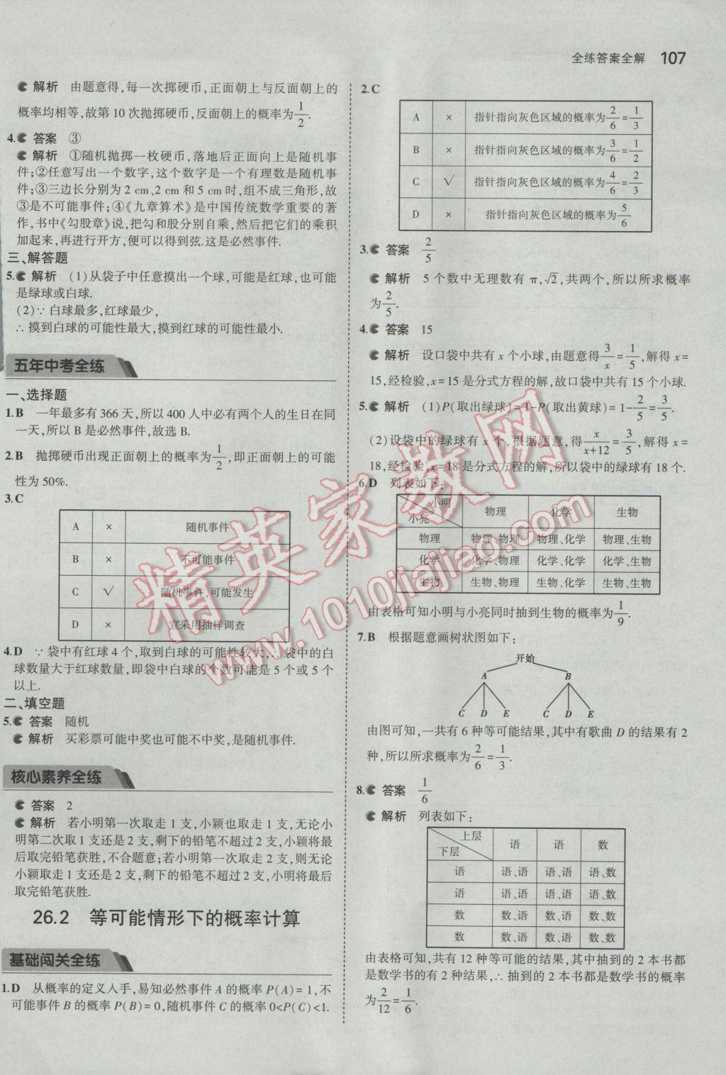 2017年5年中考3年模擬初中數(shù)學(xué)九年級(jí)下冊(cè)滬科版 參考答案第28頁(yè)