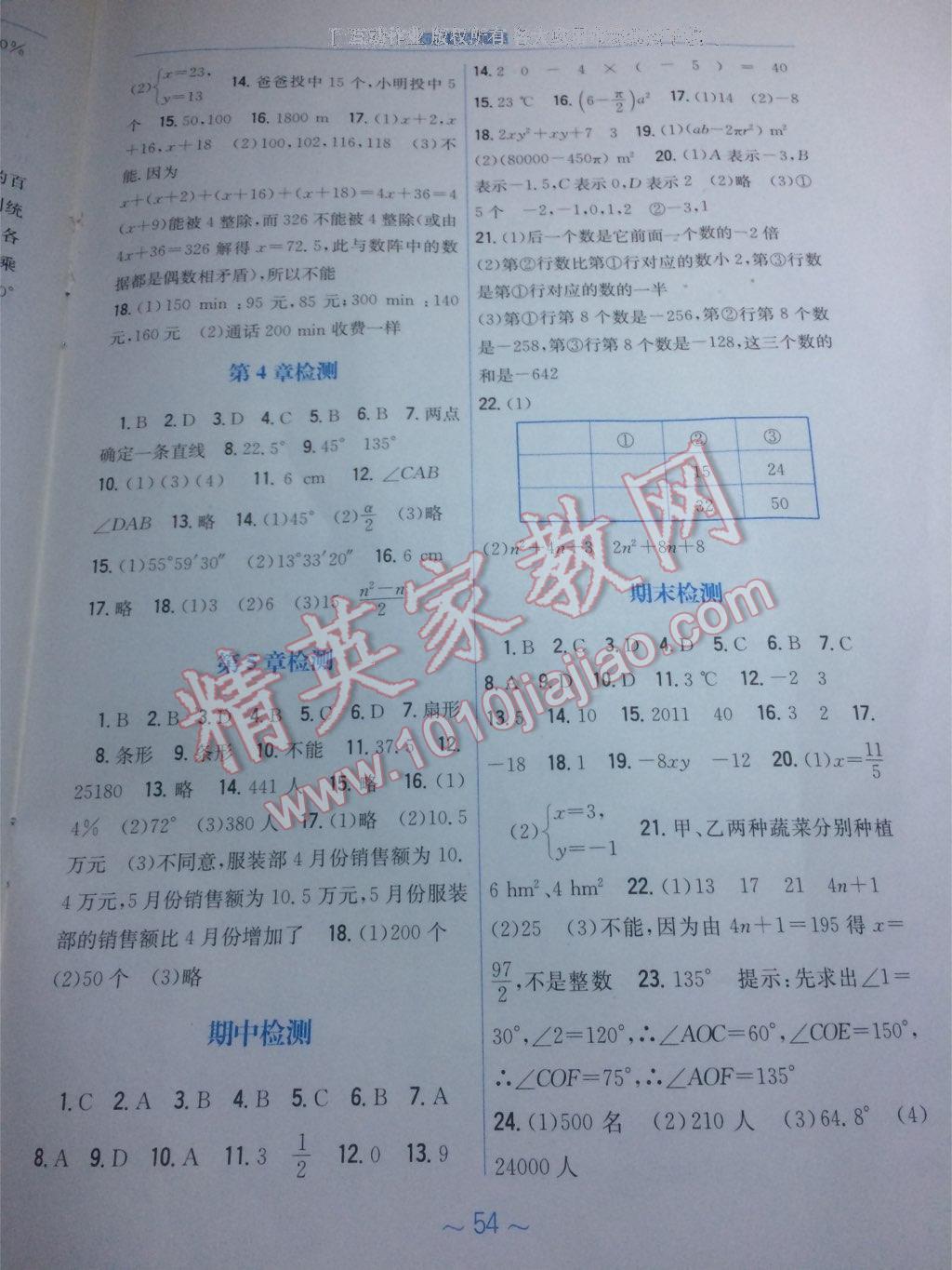 2016年新編基礎訓練七年級數(shù)學上冊通用版S 第26頁