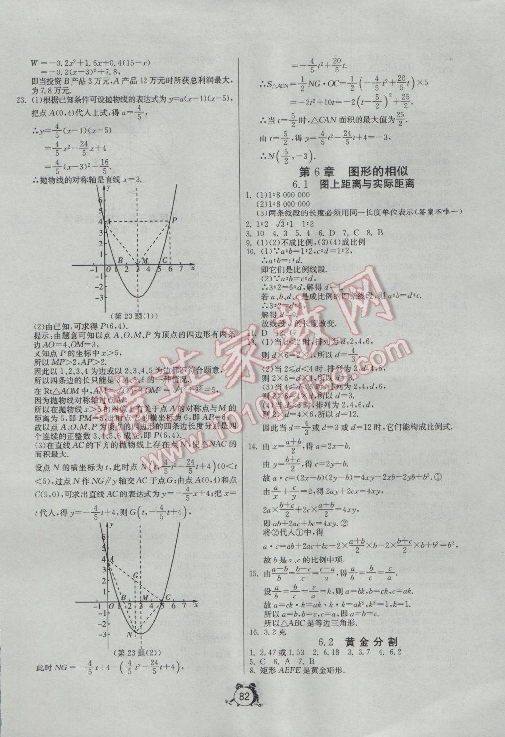 2017年單元雙測(cè)全程提優(yōu)測(cè)評(píng)卷九年級(jí)數(shù)學(xué)下冊(cè)江蘇版 參考答案第6頁(yè)