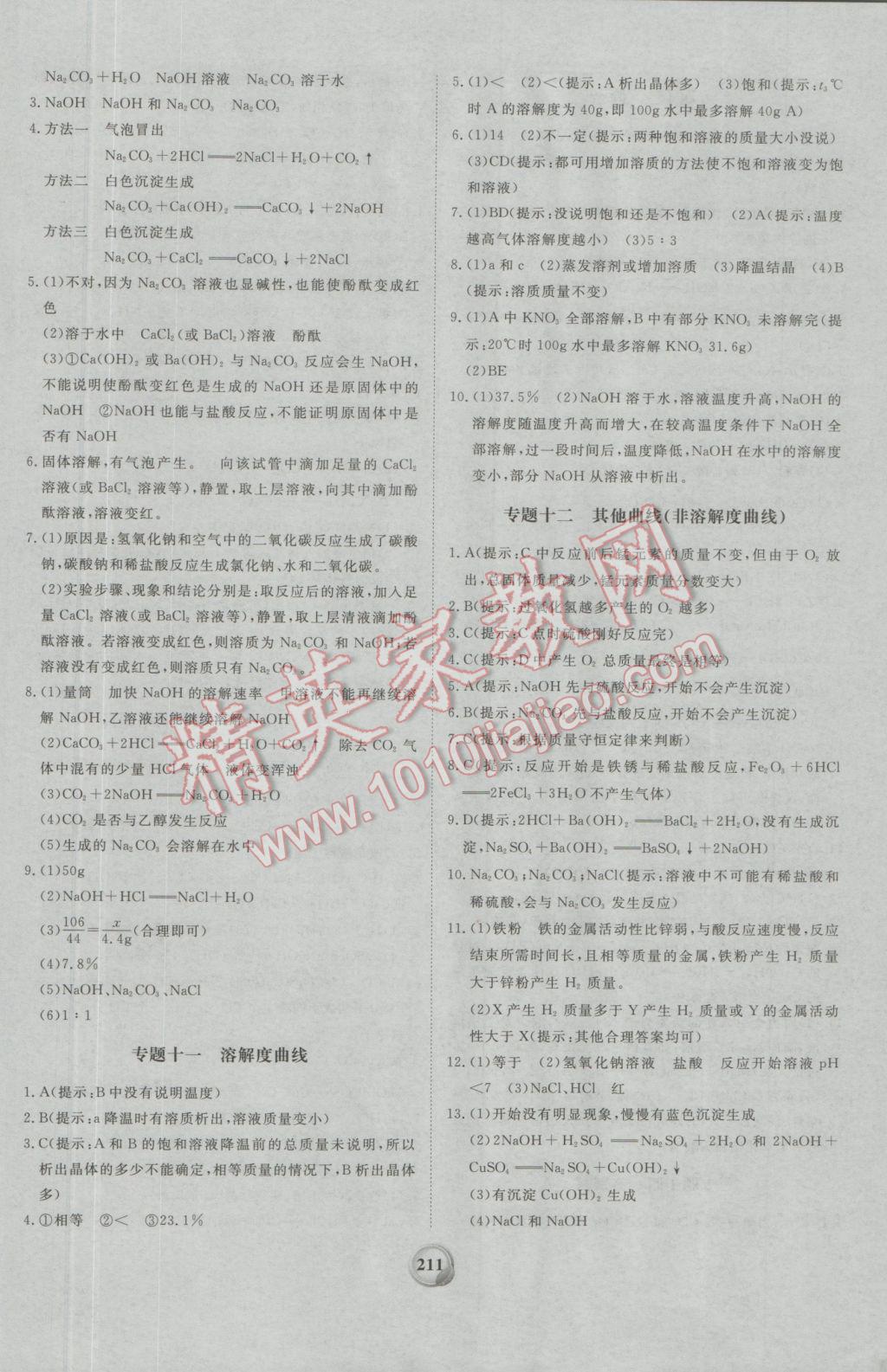 2017年昕金立文化河南中考一本全化學(xué) 參考答案第23頁(yè)