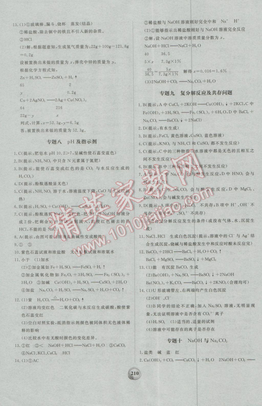 2017年昕金立文化河南中考一本全化學(xué) 參考答案第22頁