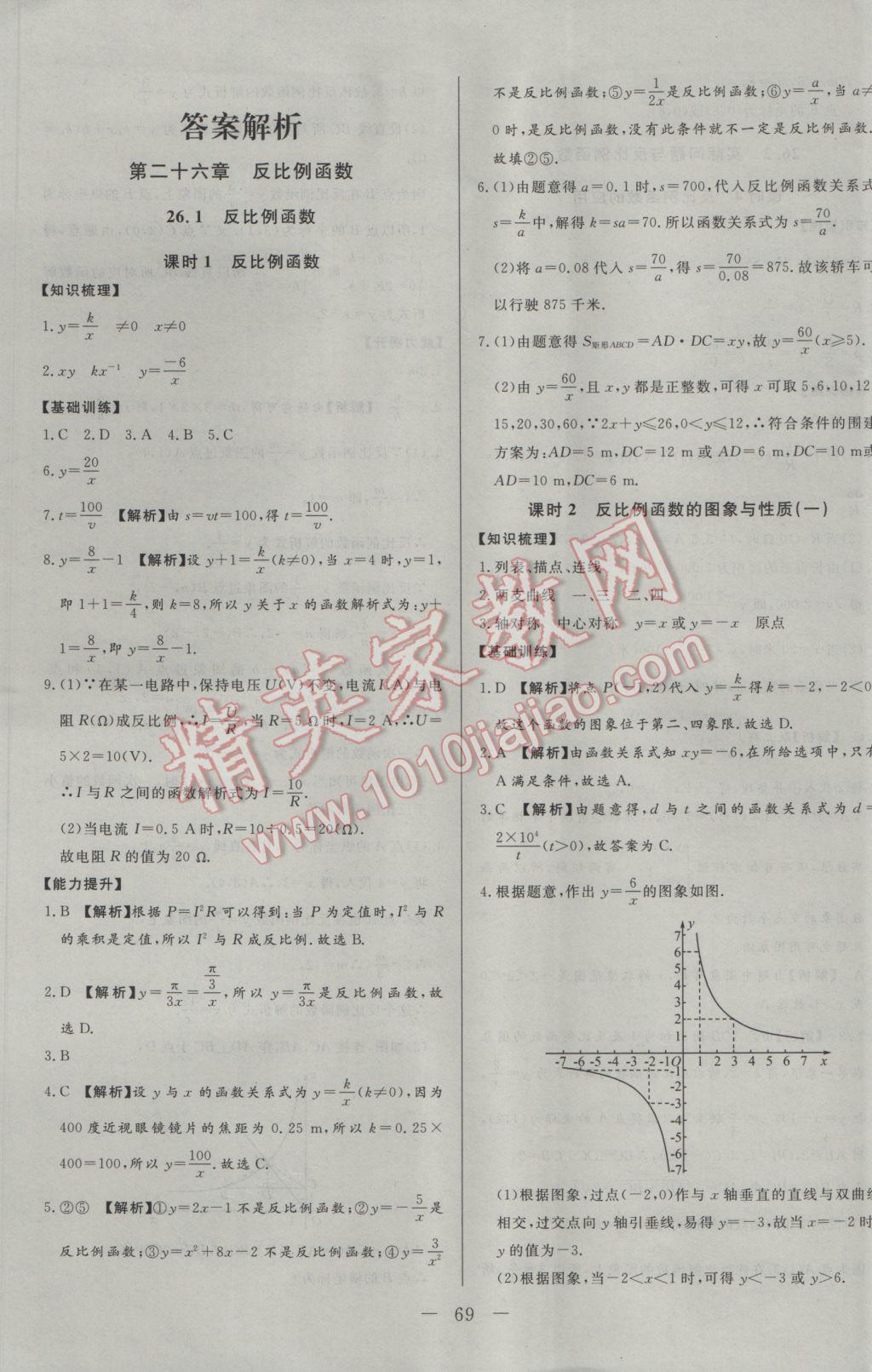 2017年學(xué)考A加同步課時(shí)練九年級(jí)數(shù)學(xué)下冊(cè)人教版 參考答案第1頁(yè)