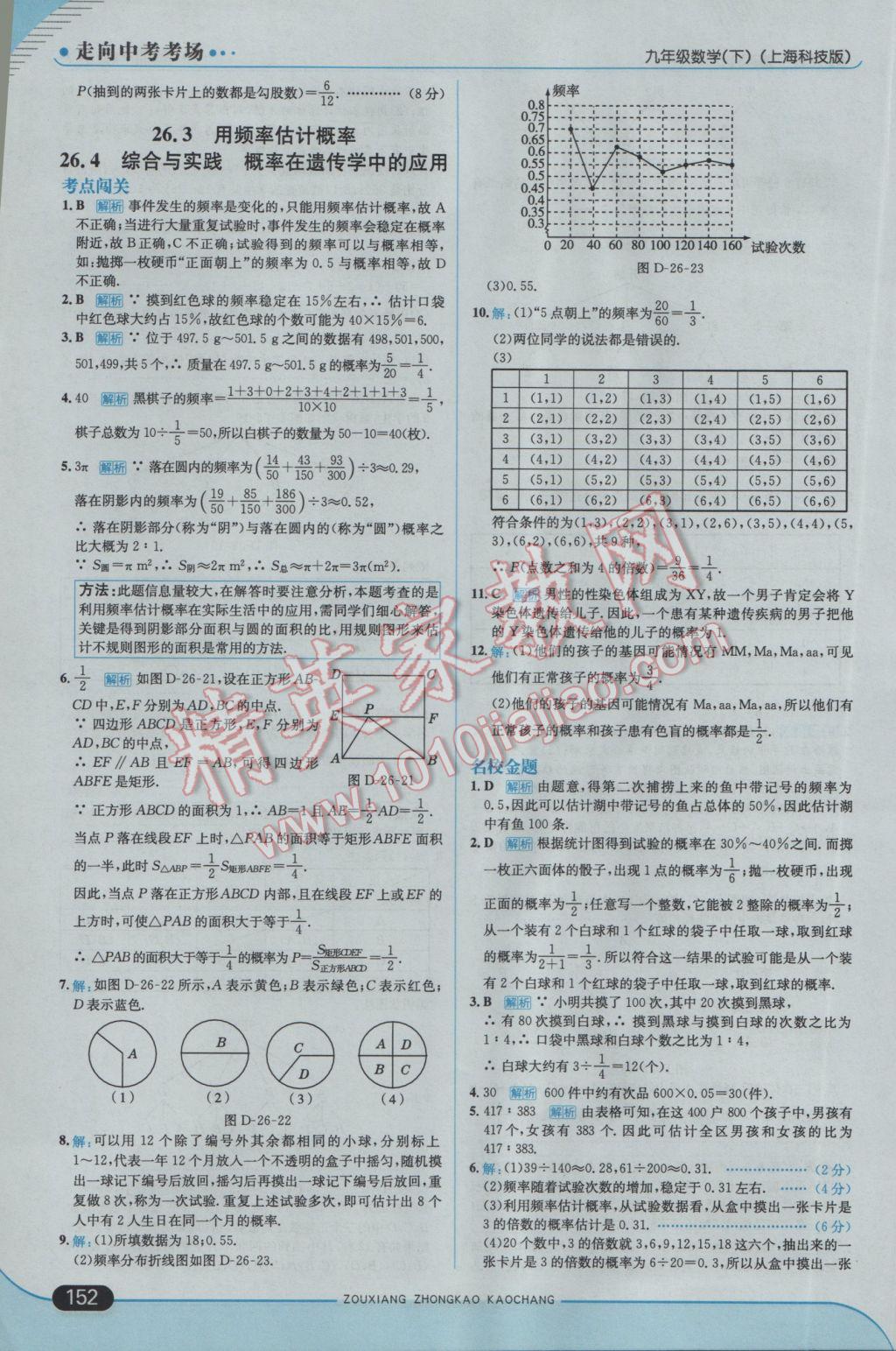 2017年走向中考考場九年級數(shù)學下冊滬科版 參考答案第42頁