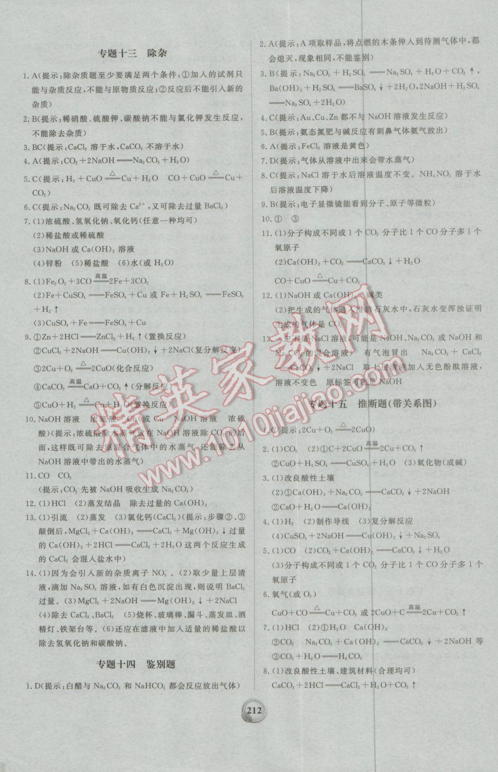 2017年昕金立文化河南中考一本全化學 參考答案第24頁