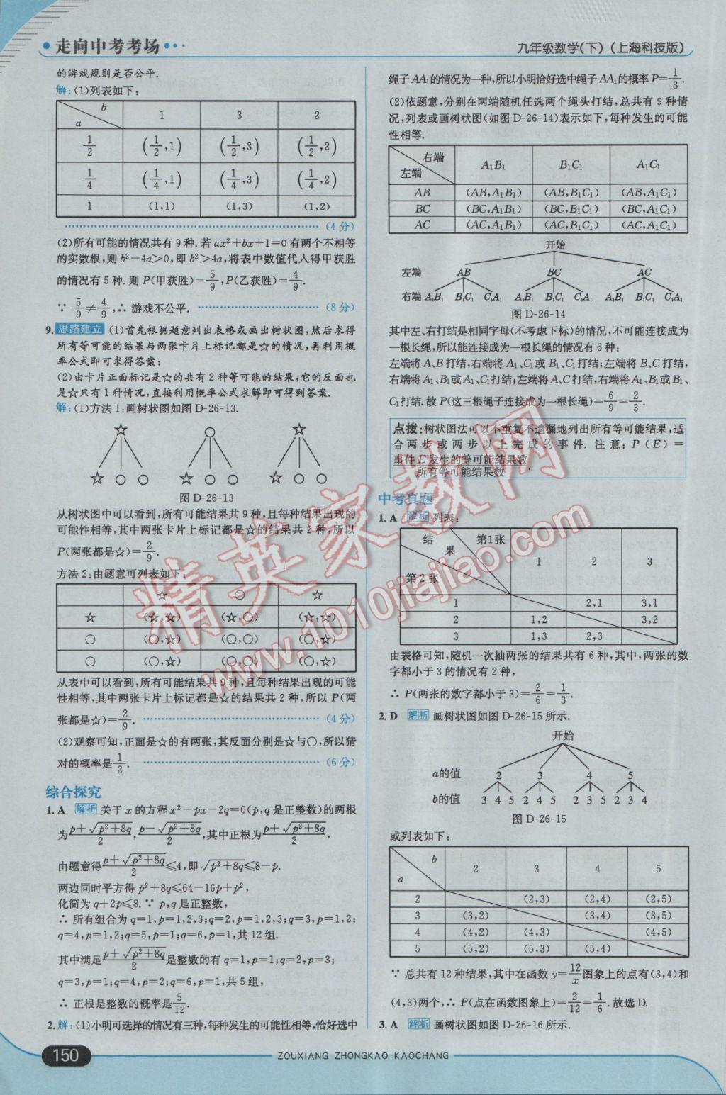 2017年走向中考考場(chǎng)九年級(jí)數(shù)學(xué)下冊(cè)滬科版 參考答案第40頁