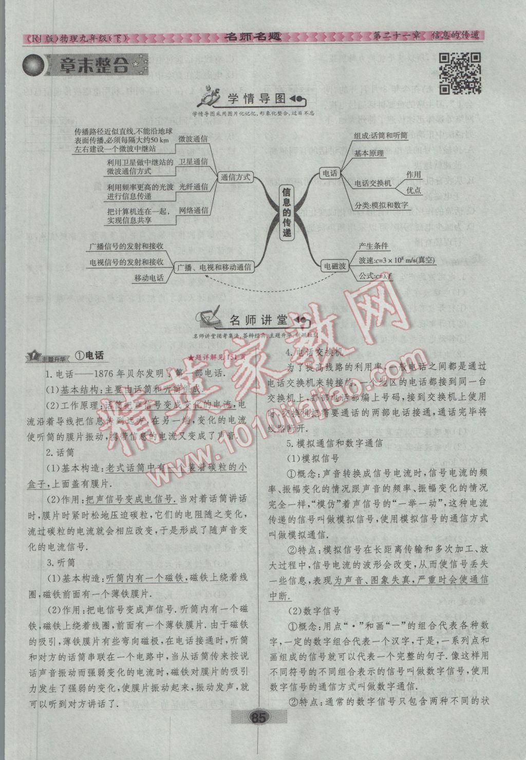 2017年優(yōu)學(xué)名師名題九年級物理下冊人教版 第二十一章 信息的傳遞