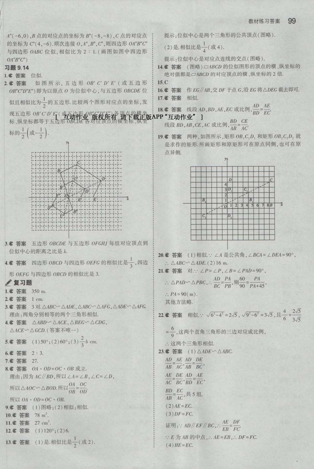 课本八年级数学下册鲁教版五四制&nbsp;参考答案第41页