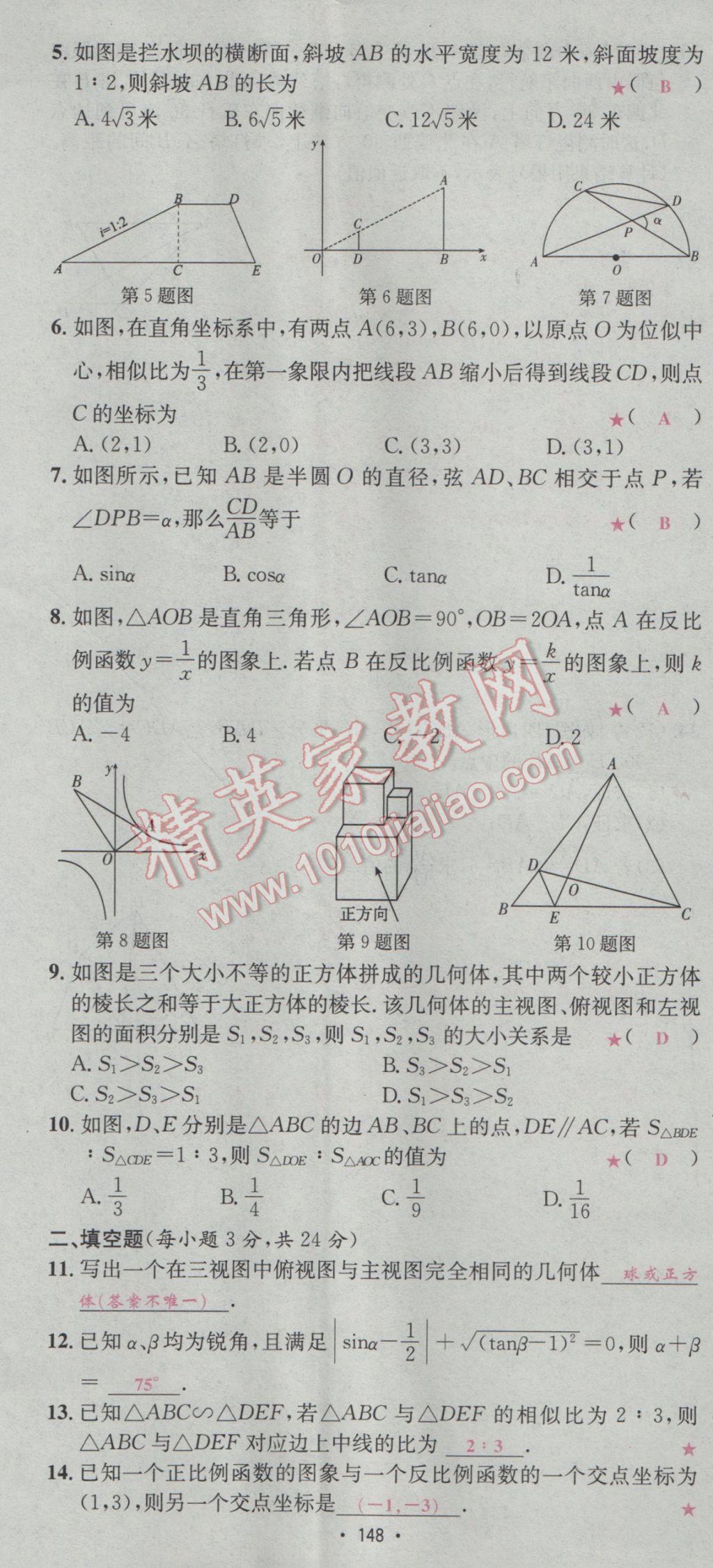 2017年優(yōu)學名師名題九年級數(shù)學下冊人教版 測試卷