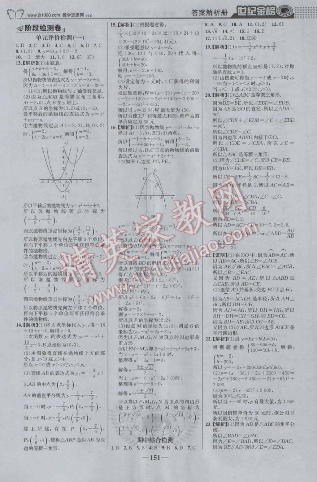 2017年世紀(jì)金榜金榜學(xué)案九年級(jí)數(shù)學(xué)下冊(cè)湘教版 參考答案第20頁(yè)