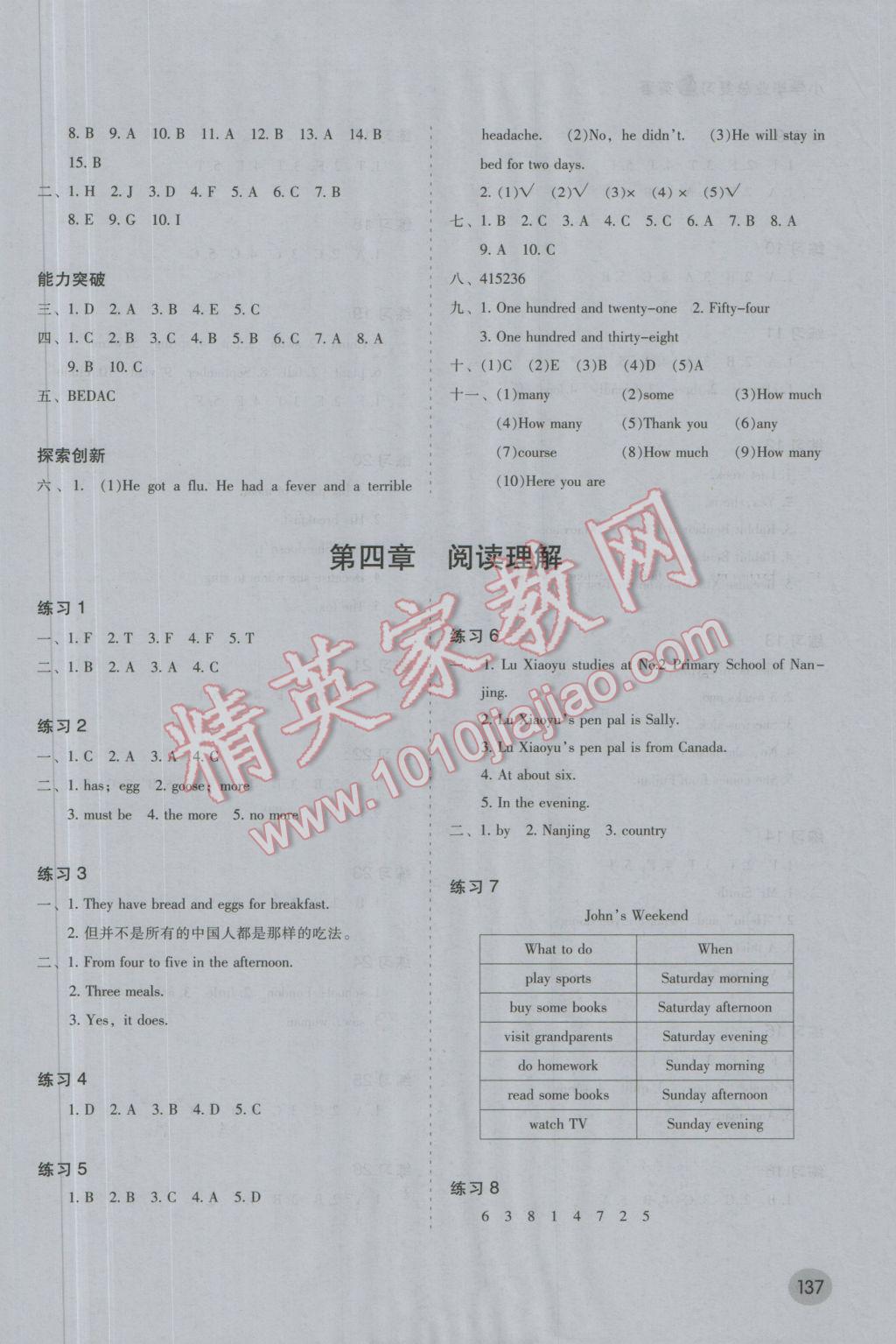 2017年小学毕业总复习英语 参考答案第11页