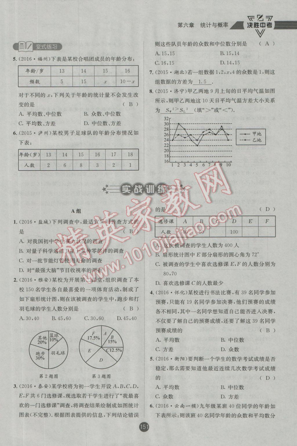 2017年決勝中考初中全程復習數學安徽專版 第一輪第五章第六章參考答案第162頁