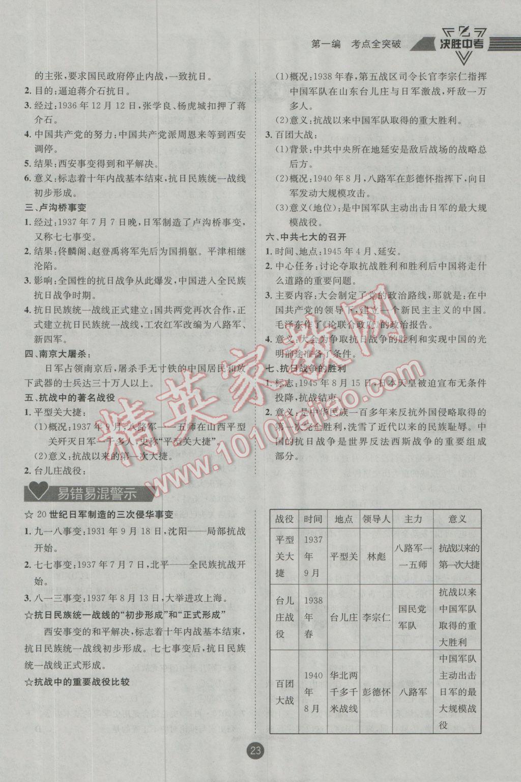 2017年決勝中考?xì)v史南充專版 第一編板塊一板塊二參考答案第24頁