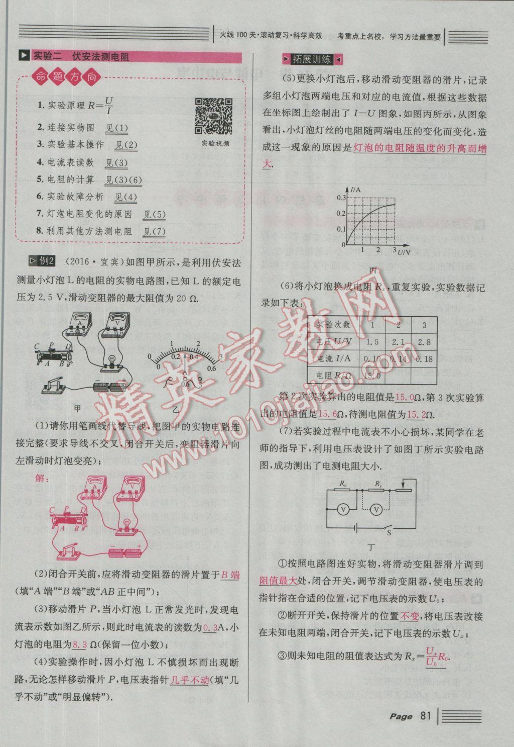 2017年南充火線100天中考滾動(dòng)復(fù)習(xí)法物理 紅版講模塊五參考答案第115頁(yè)