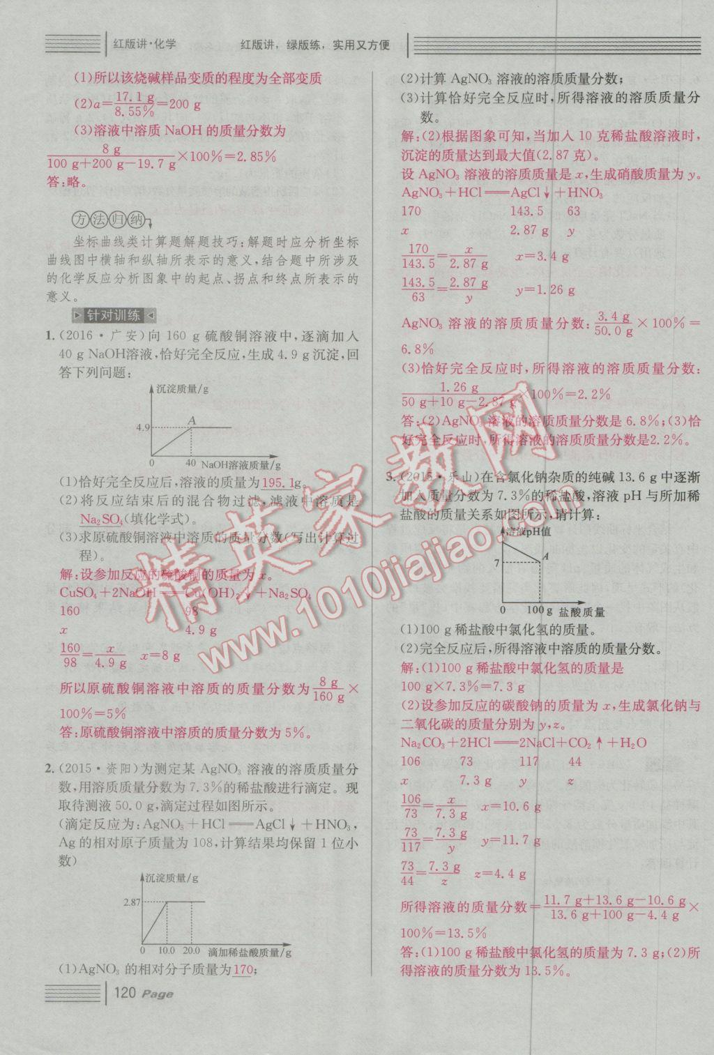 2017年南充火線100天中考滾動(dòng)復(fù)習(xí)法化學(xué) 紅版講中考四大題型參考答案第60頁