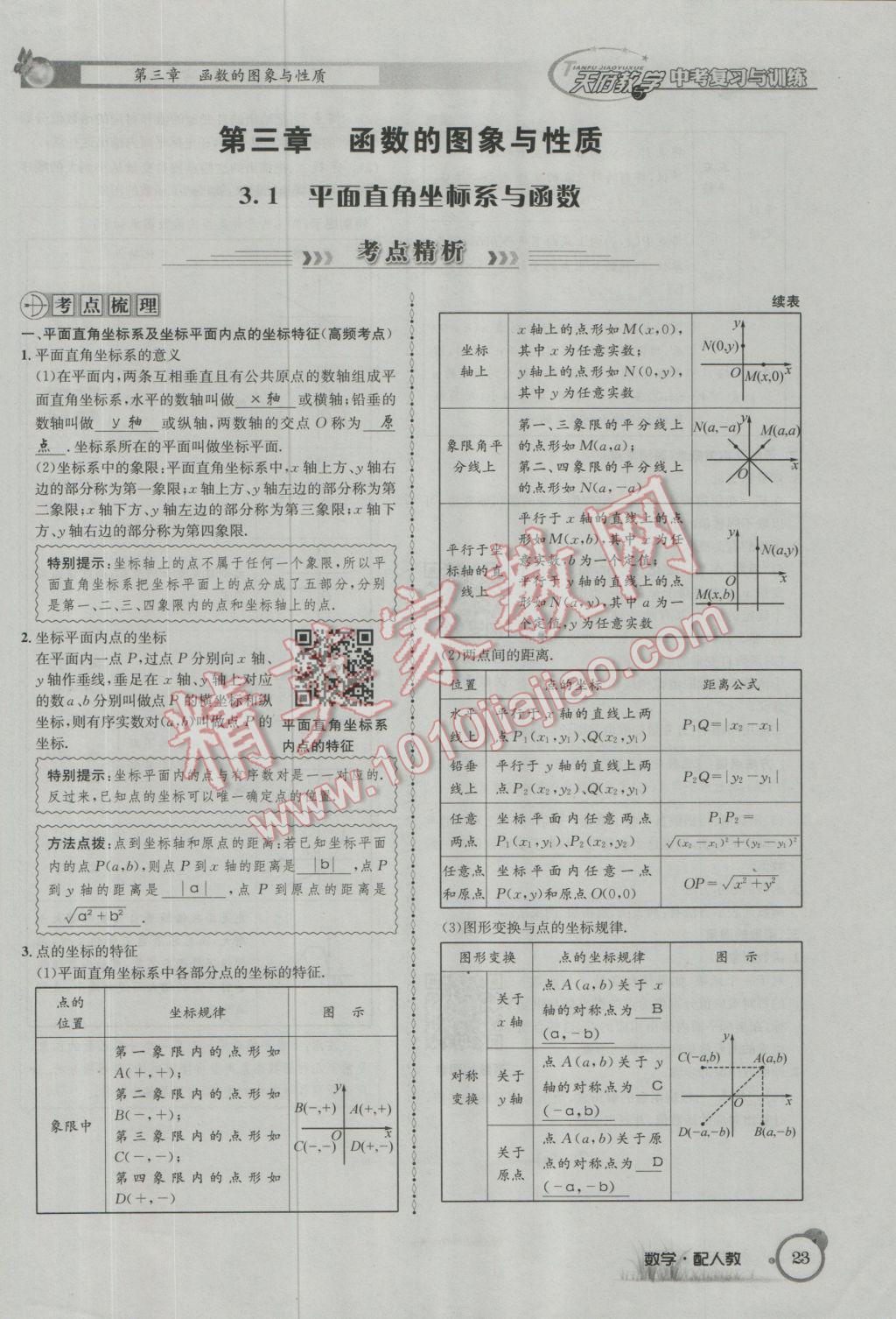 2017年天府教與學(xué)四川中考復(fù)習(xí)與訓(xùn)練數(shù)學(xué)人教版 第一篇第一到第四章參考答案第55頁