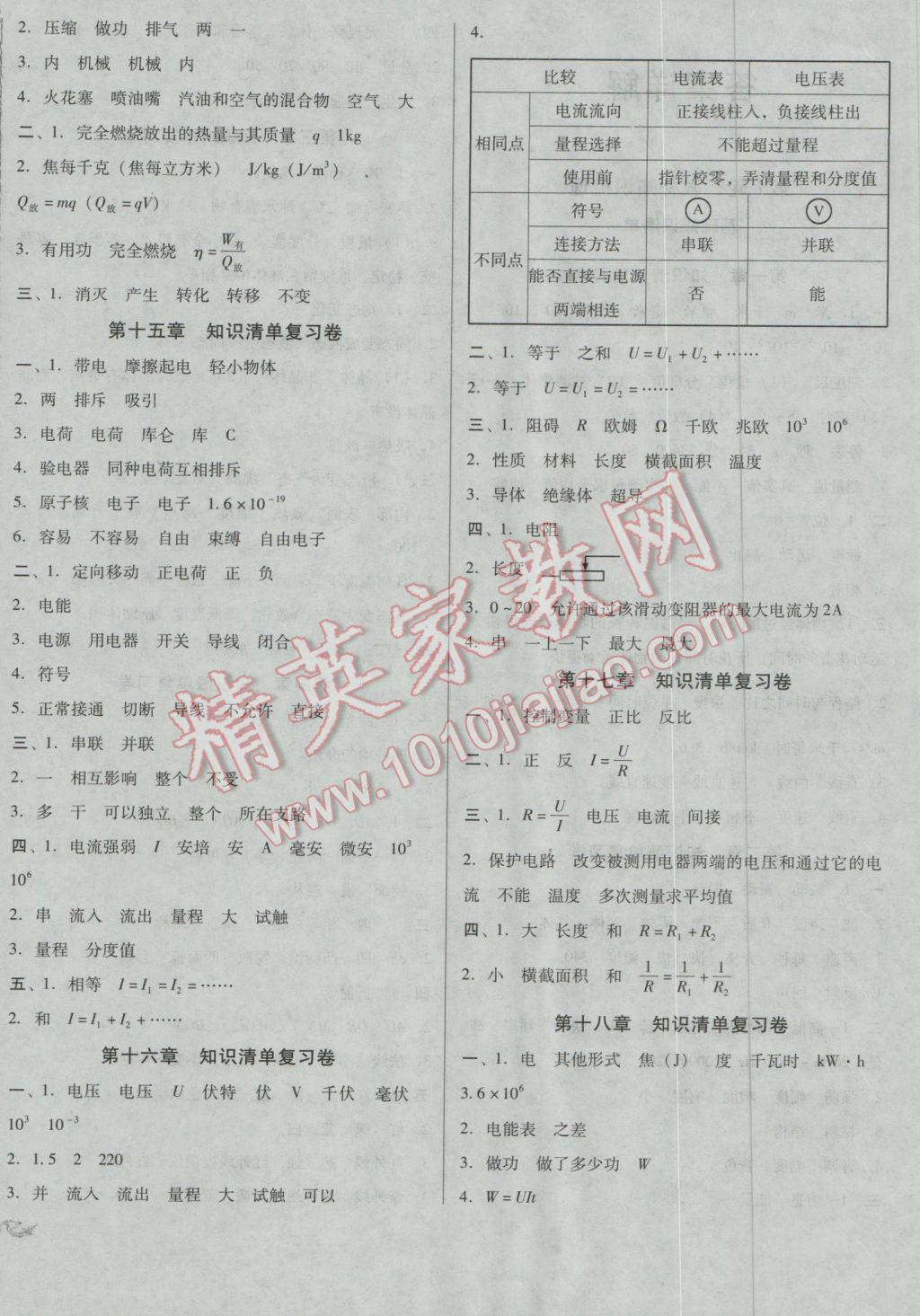 2017年中考3輪全程考評(píng)一卷通物理人教版 參考答案第4頁