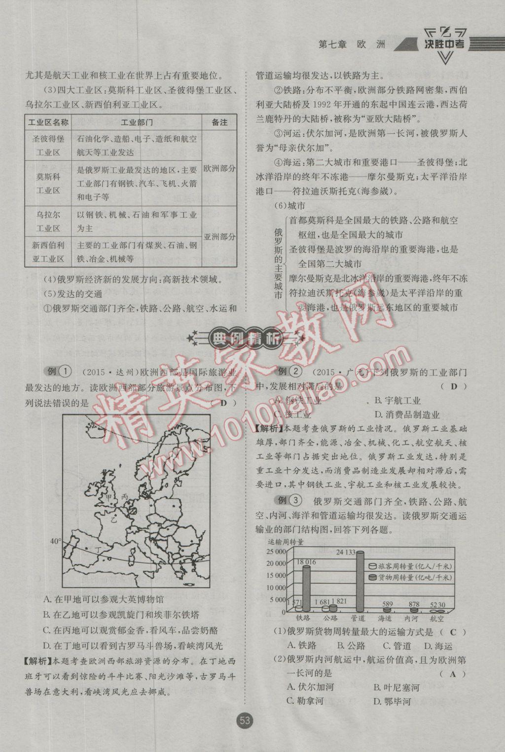 2017年決勝中考地理南充專版 七年級(jí)部分參考答案第4頁