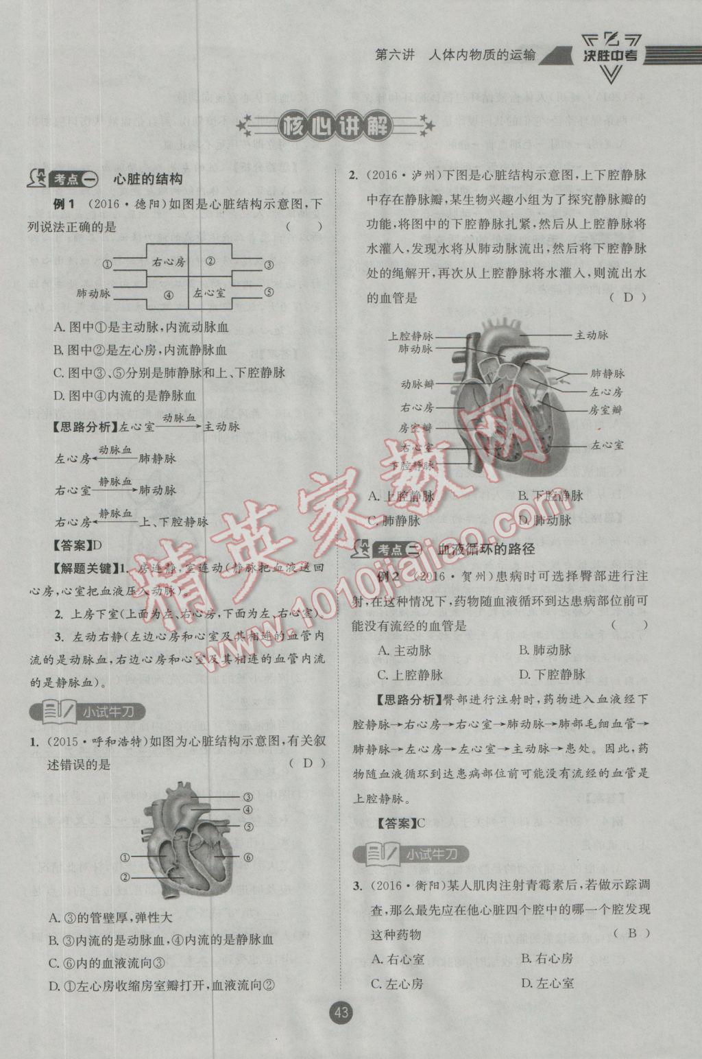 2017年決勝中考生物南充專版 第一輪參考答案第84頁