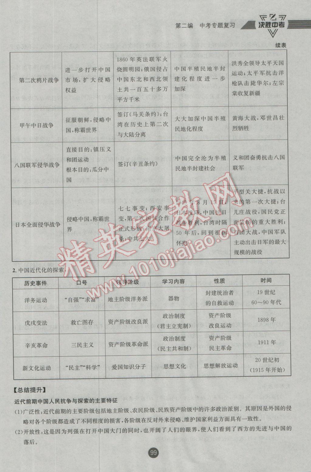 2017年決勝中考歷史南充專版 第二編參考答案第100頁